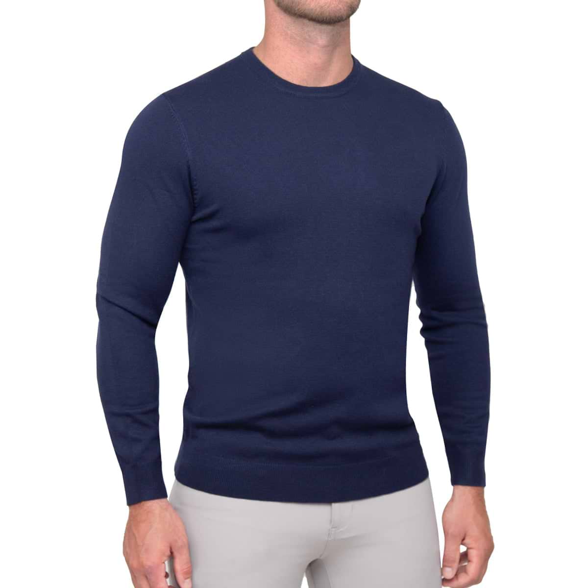 Mid-Weight Wool Crewneck Navy