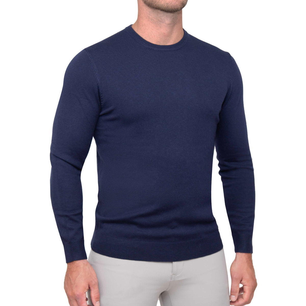 Mid-Weight Wool Crewneck - Navy