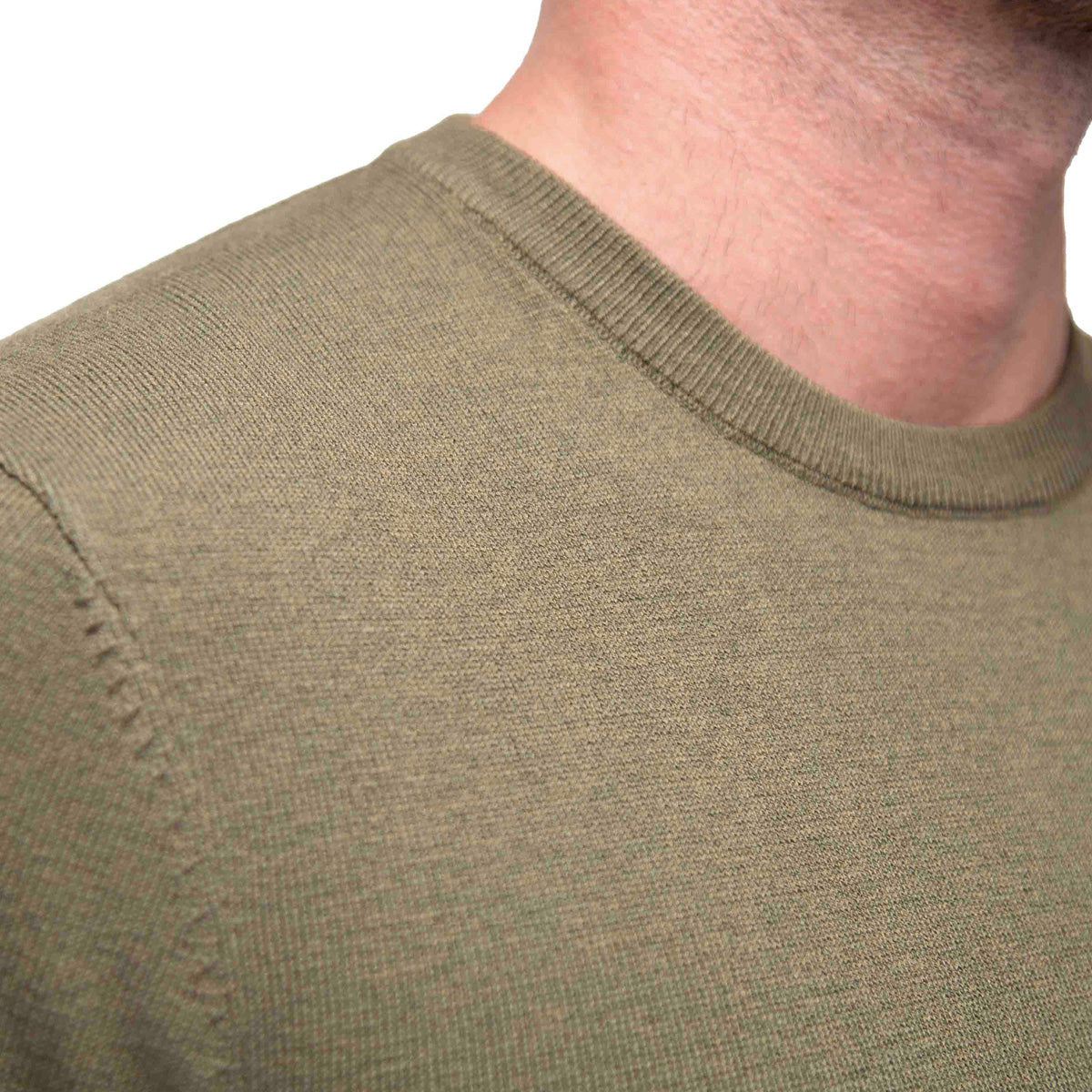 Mid-Weight Wool Crewneck - Olive