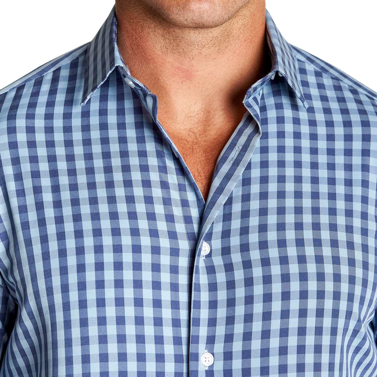 "The Henry" Steel Blue and Light Blue Big Gingham