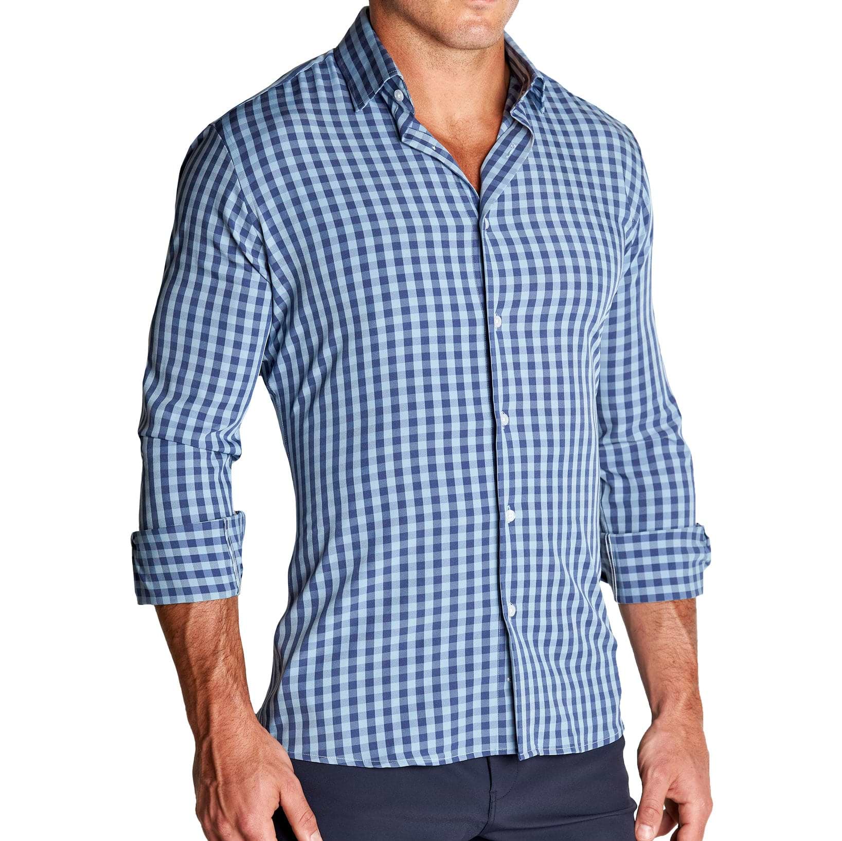 "The Henry" Steel Blue and Light Blue Big Gingham