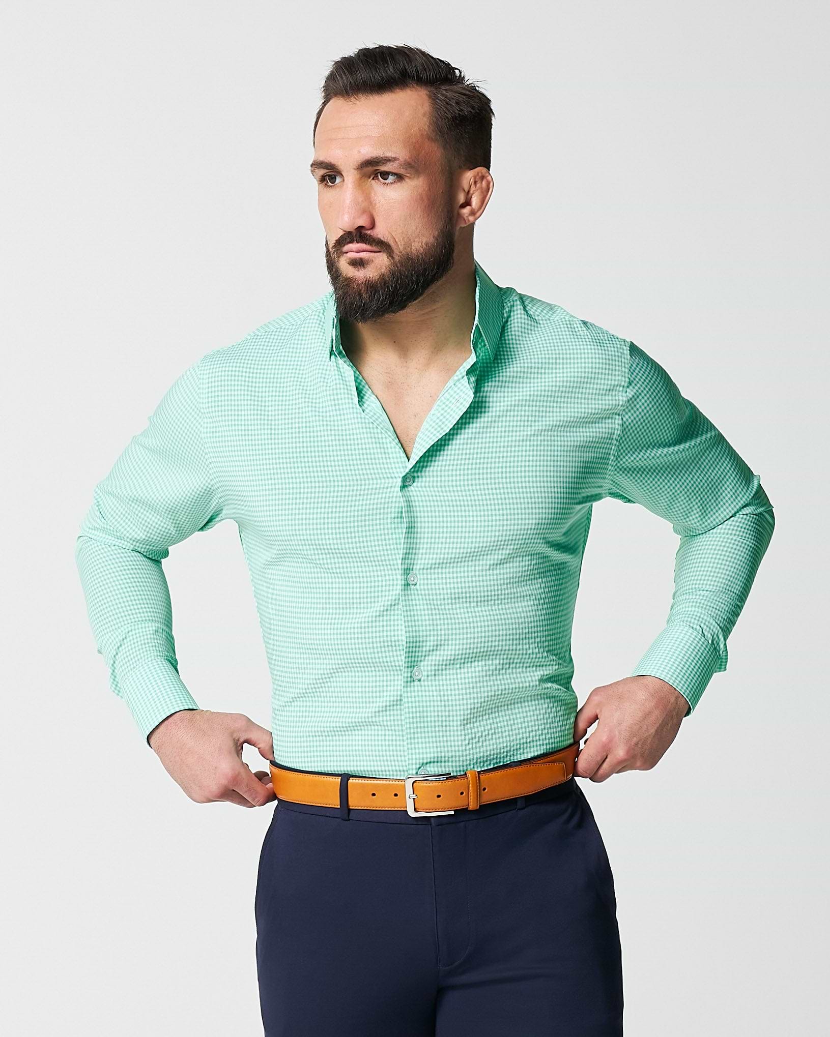 green emerald velvet dress Magic Mint Men's Shirt main image 1