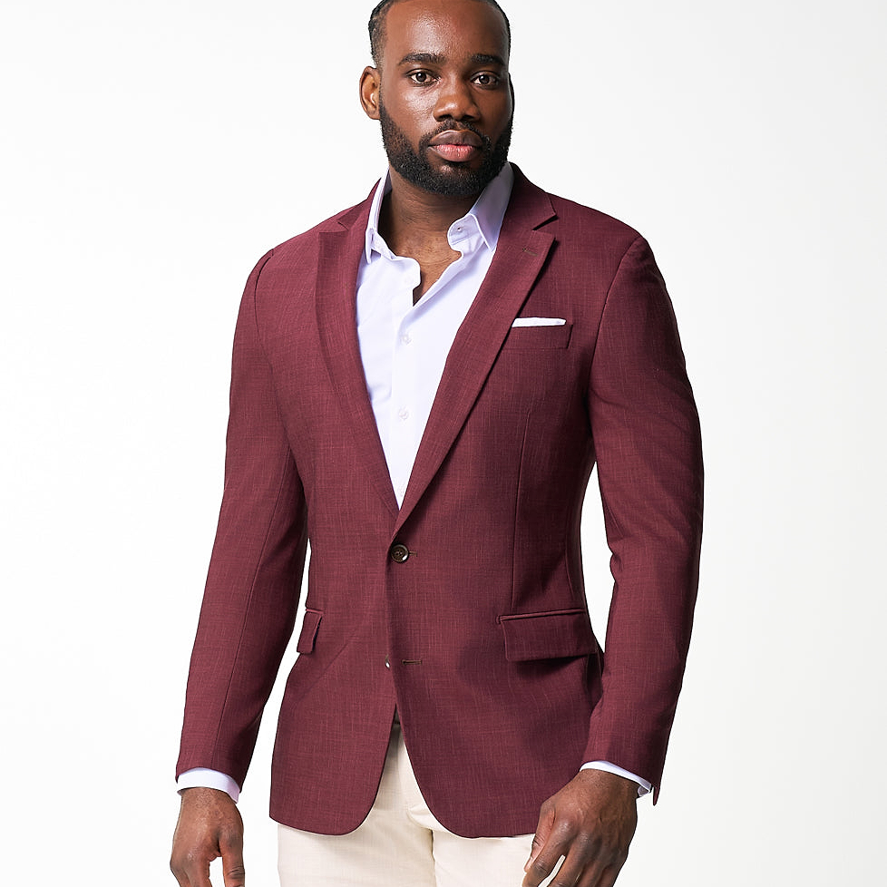 Maroon Mens Sports Coat Nautica Mens Modern Fit Sport Coat Blazer 44 R  Maroon Red Solid