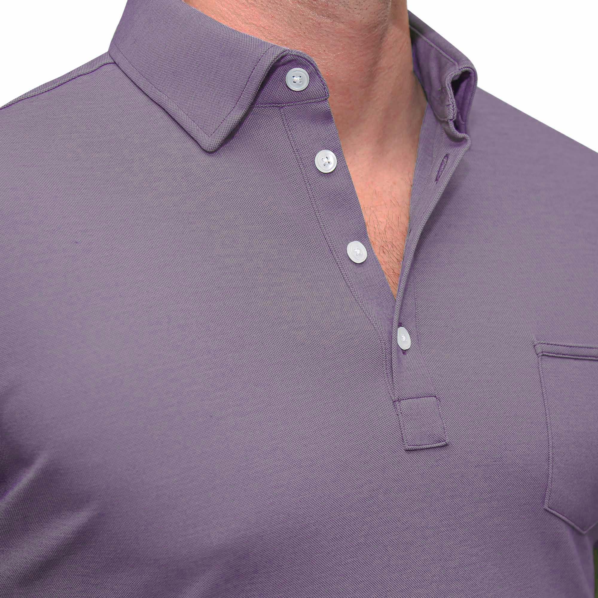 Purple polo dress shirt top
