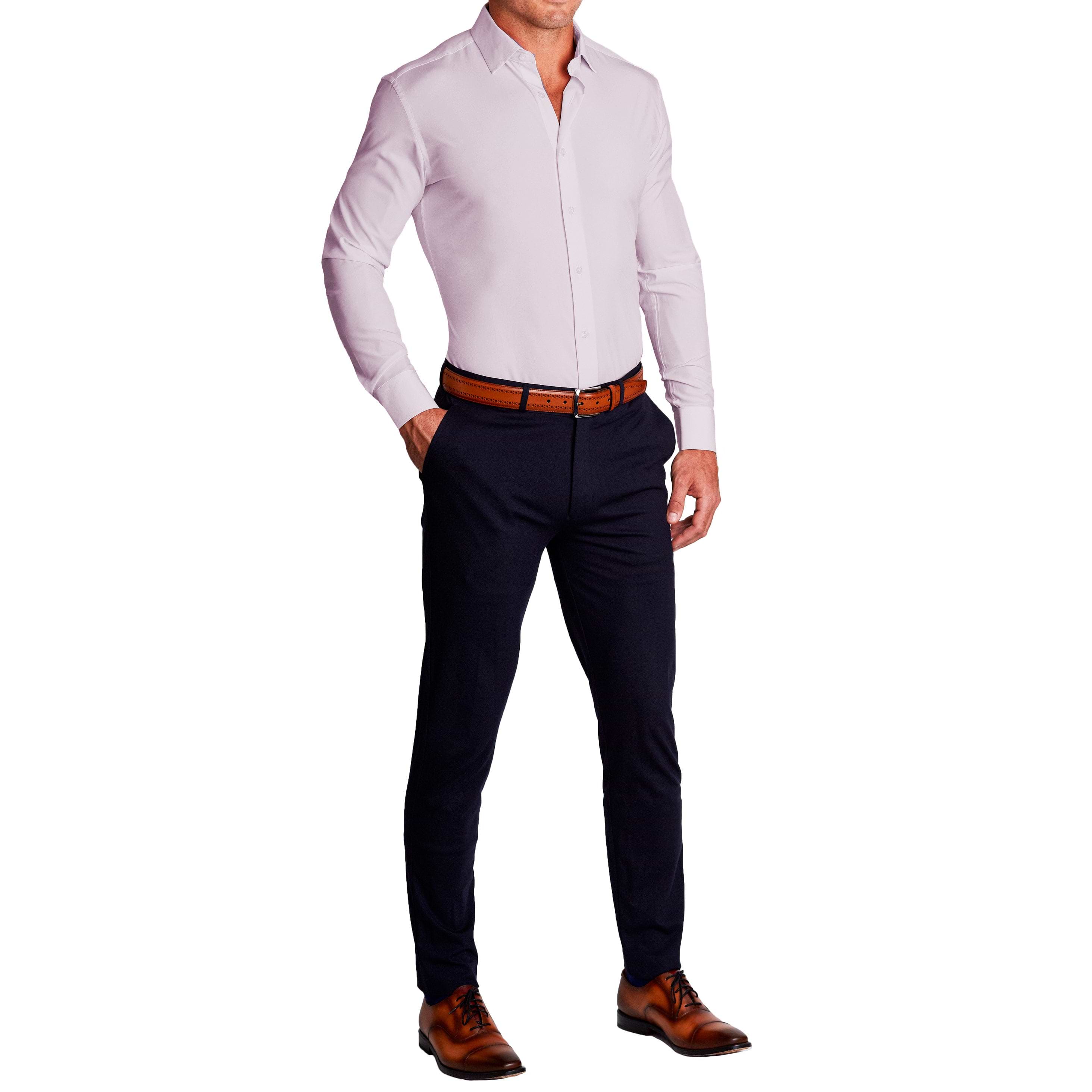 Burgundy shirt with blue cheap pants