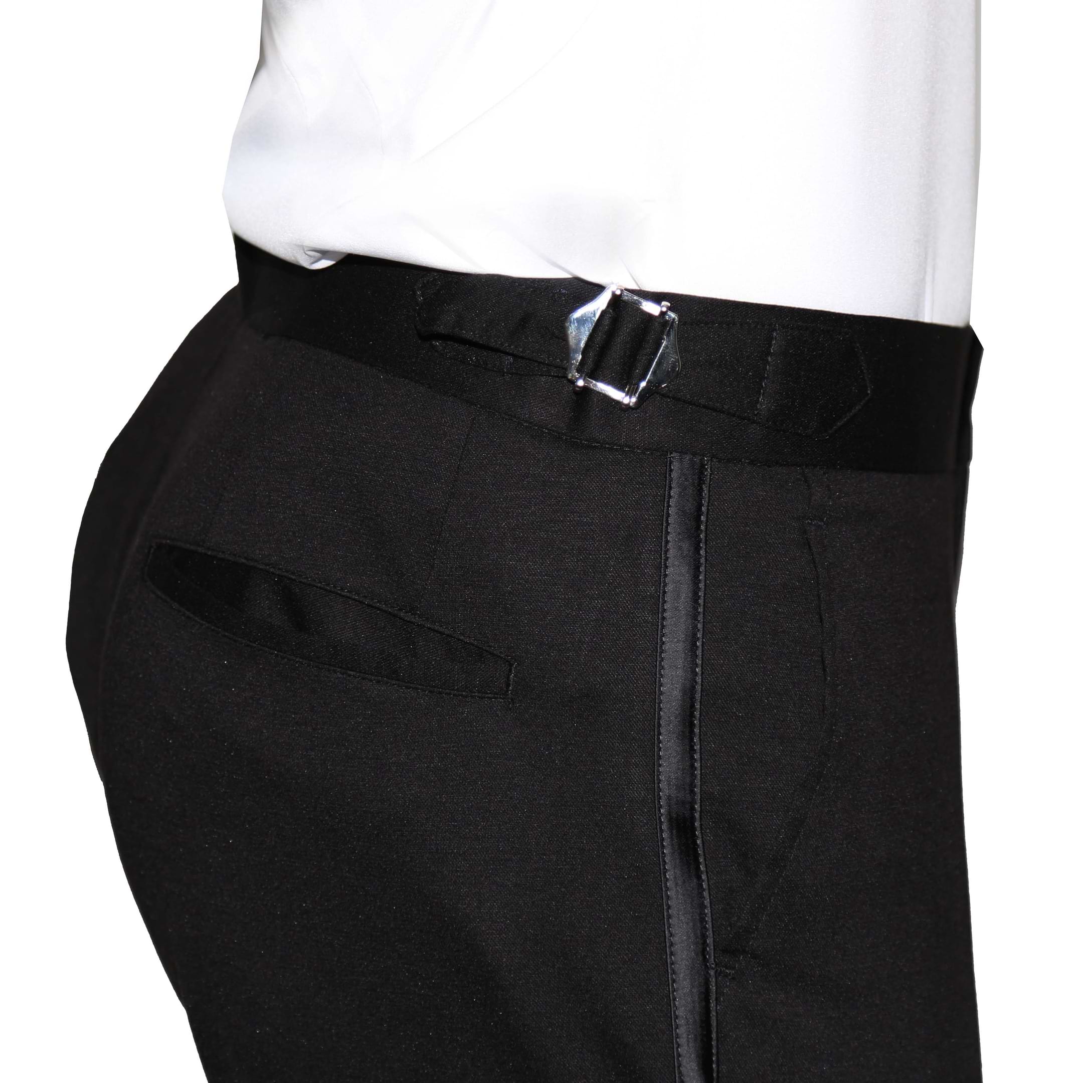 Buy Black Tapered Leg Trousers With Stretch - 24R, Trousers