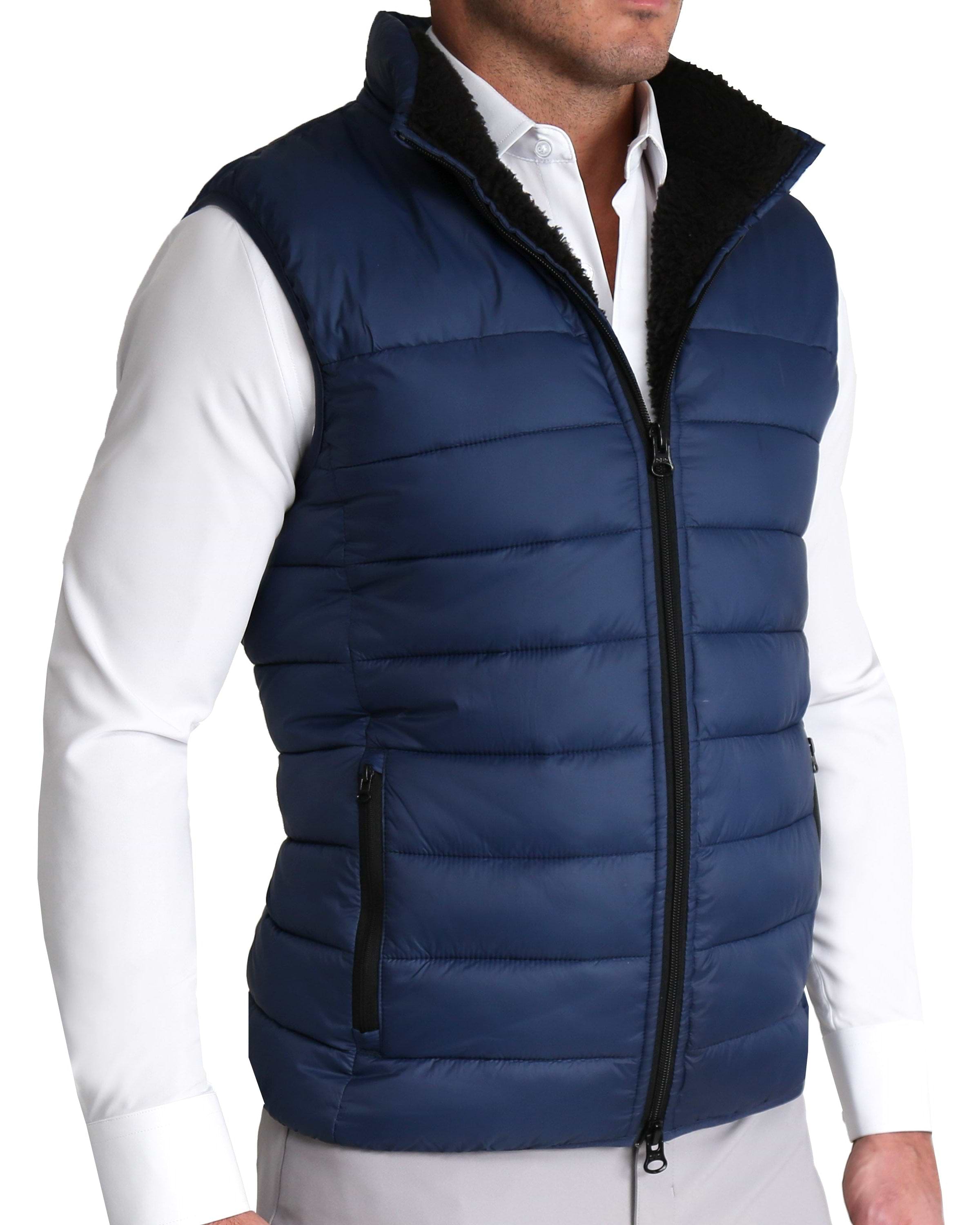 Navy Blue Puffer Waistcoat Mens Down Puffer Vest Navy