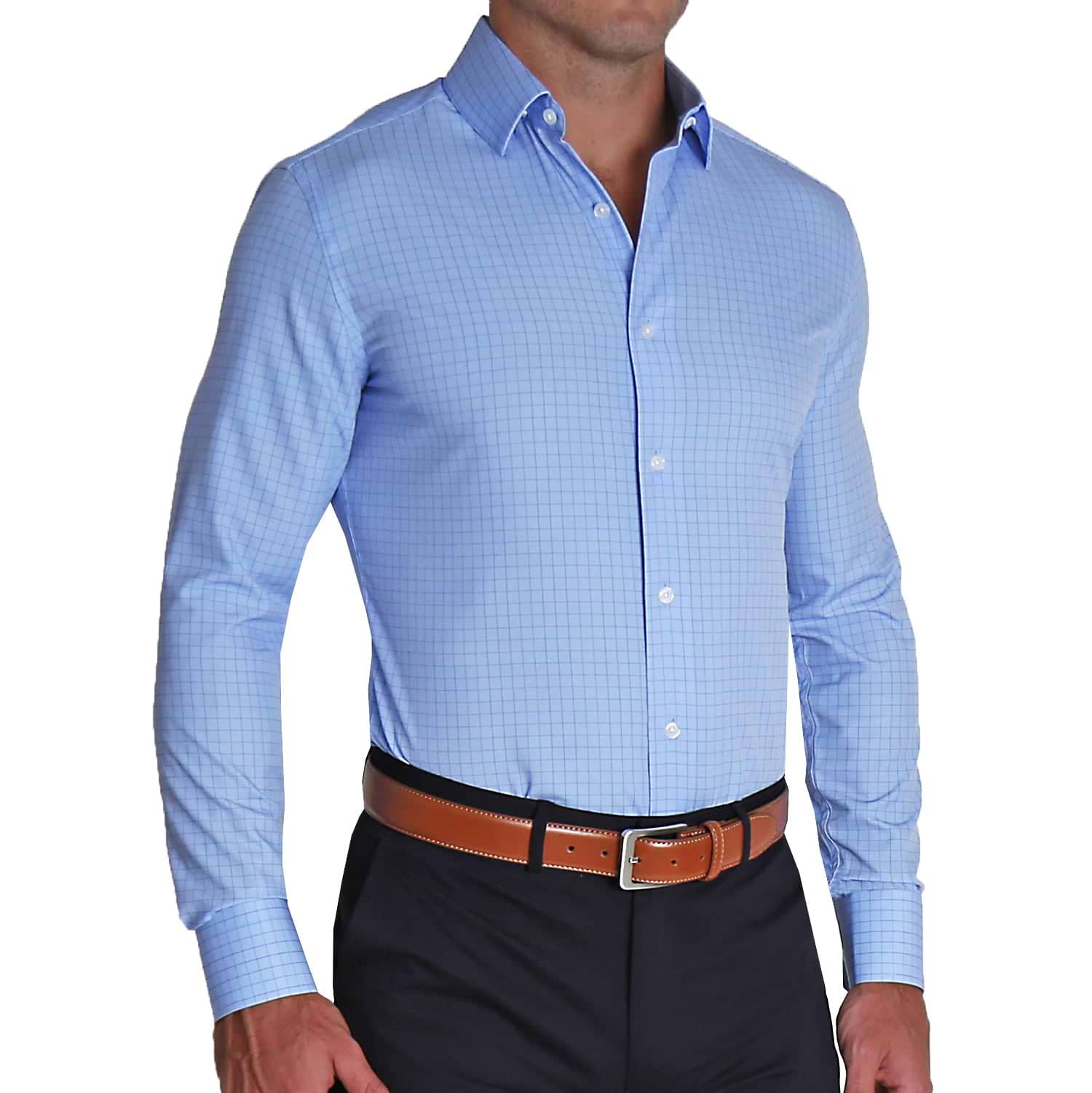 Buy Men Blue Slim Fit Solid Full Sleeves Formal Shirt Online
