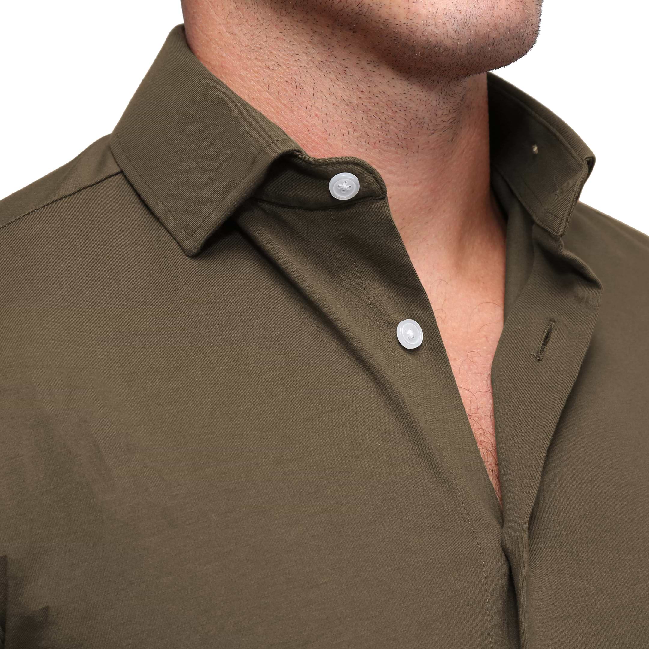 "The Lincoln" Olive Short Sleeve Button Down
