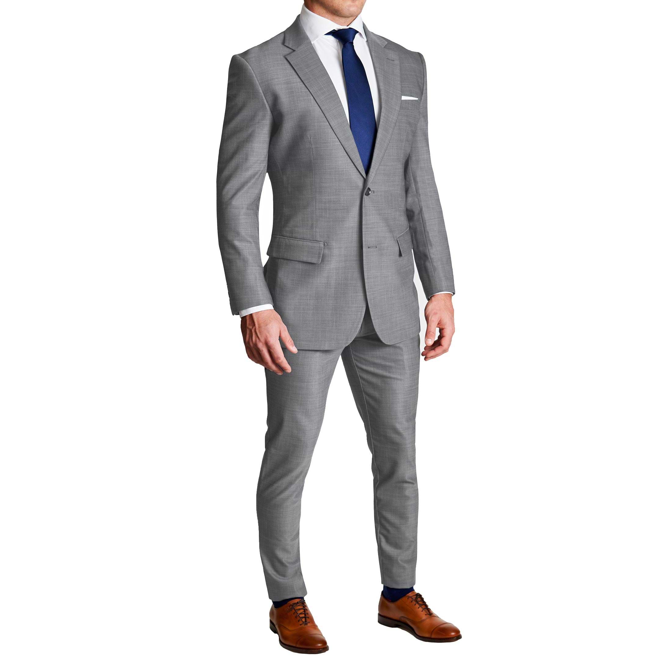 Athletic Fit Stretch Suit - Heathered Grey