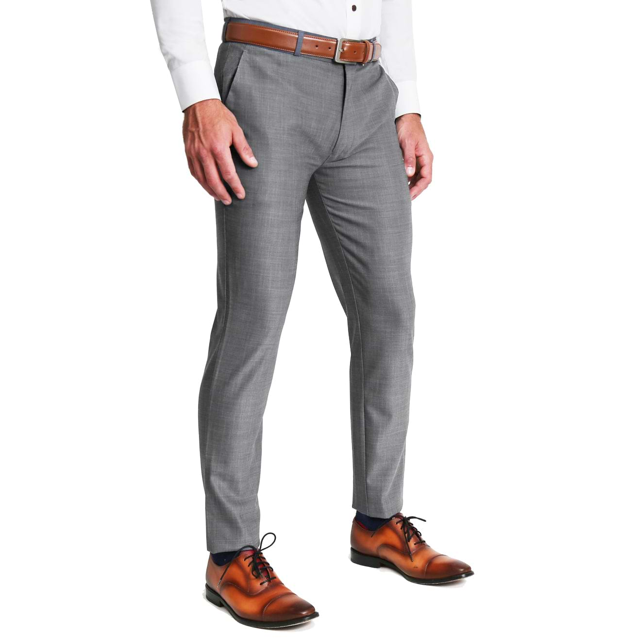 Classic Fit Stretch Cotton Suit Trousers