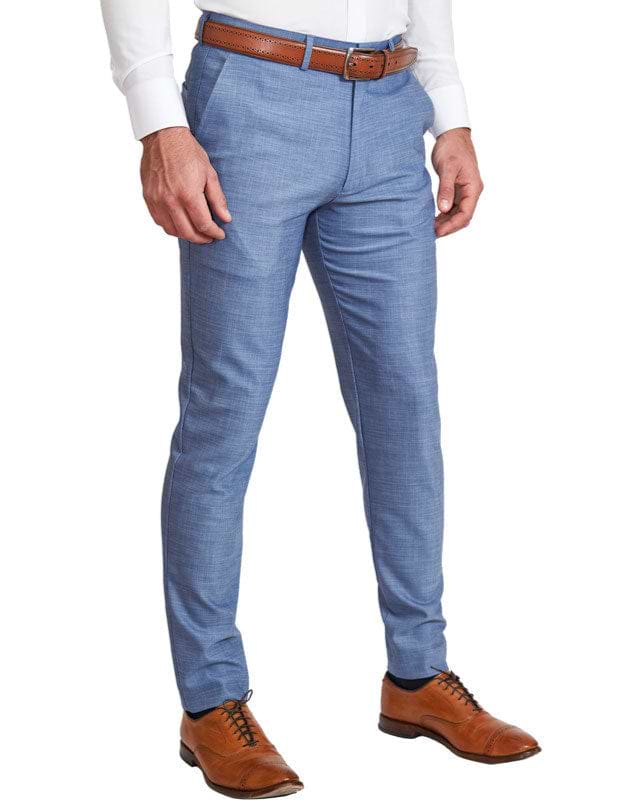 blue dress pants outfit men PLEASE Wide Leg Pleated Baggy Dress Trousers Unhemmed Unfinished Bottom The Blue Performance Slim Fit Suit Pants is the perfect choice for your next event Light Blue Pants Outfit Men
