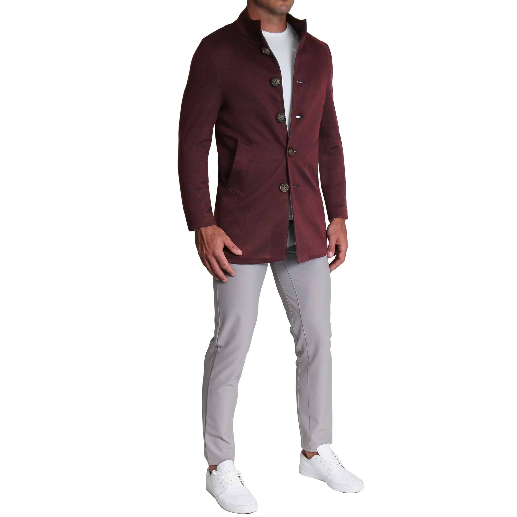 Burgundy overcoat cheap