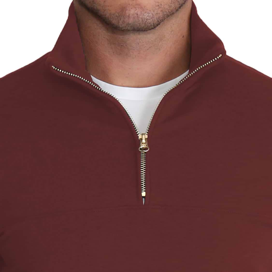 Quarter Zip - Solid Maroon