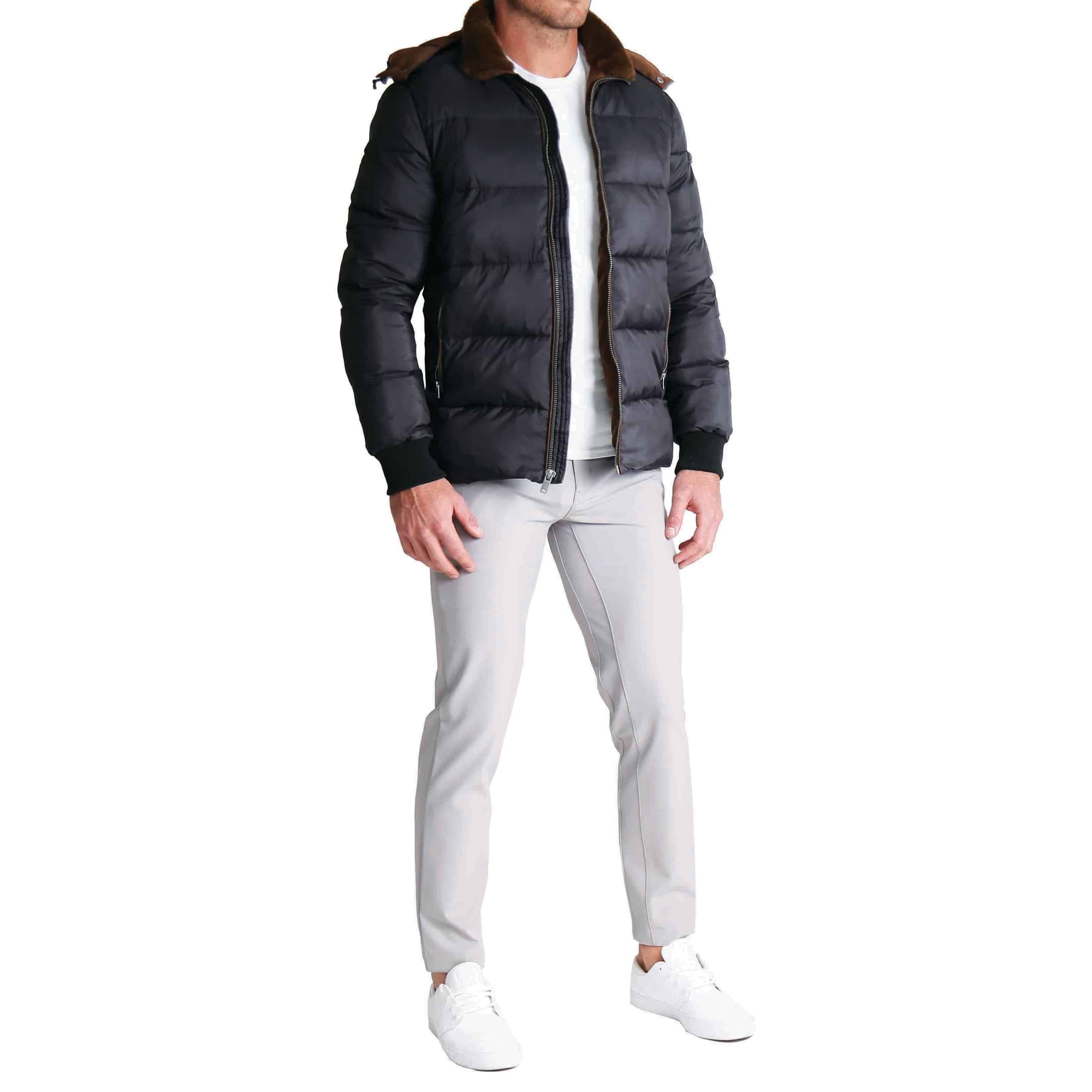 Down Puffer Coat Black