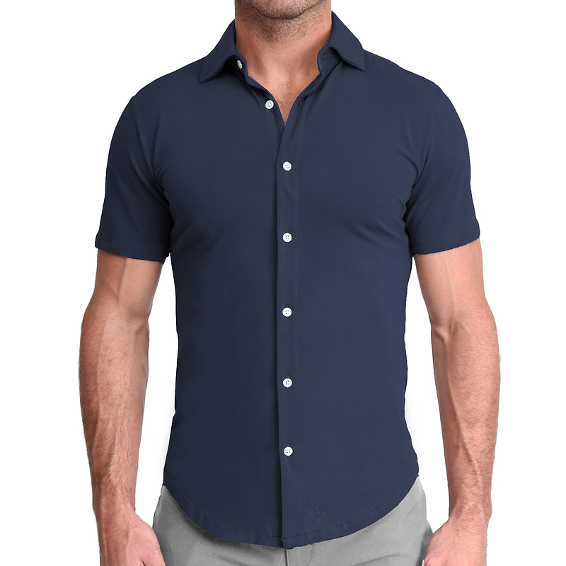 Key Liberty Short Sleeve Work Shirt - Navy