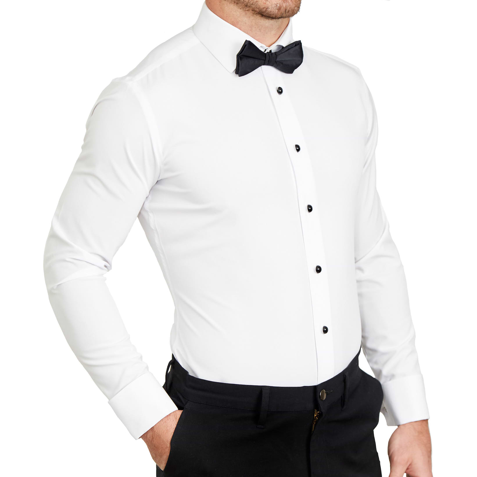 The Solid White Tuxedo Shirt - Made to Order