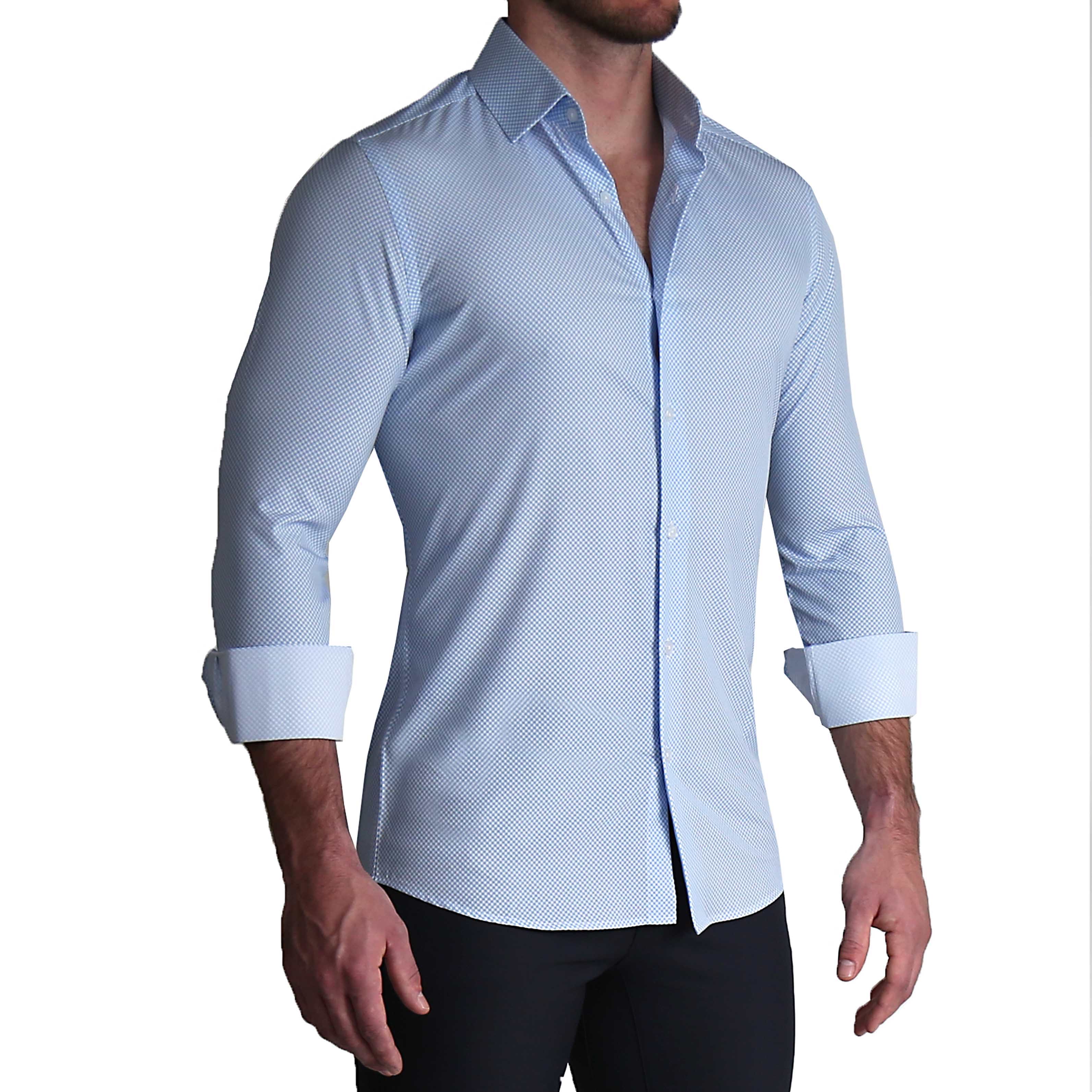 square pattern dress shirt