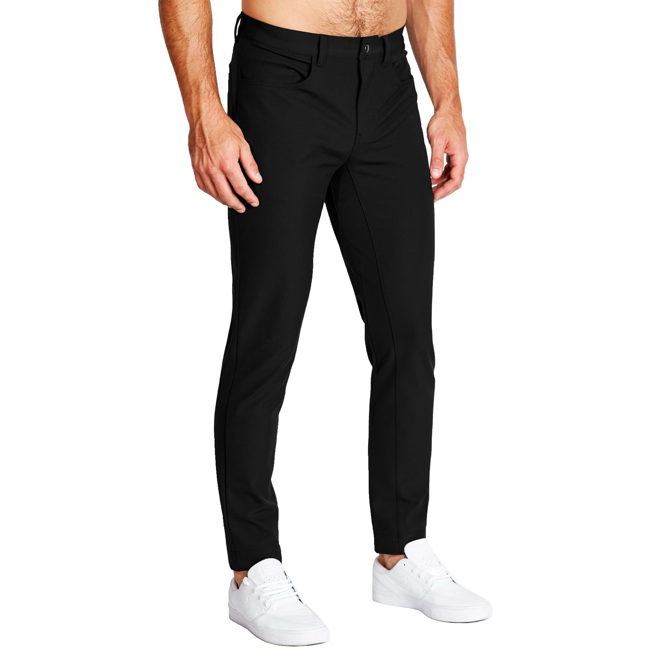 Athletic Fit Stretch Suit Pants - Black