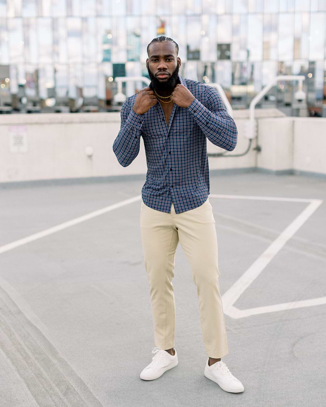 Athletic Fit Stretch Tech Chino - Mid Khaki