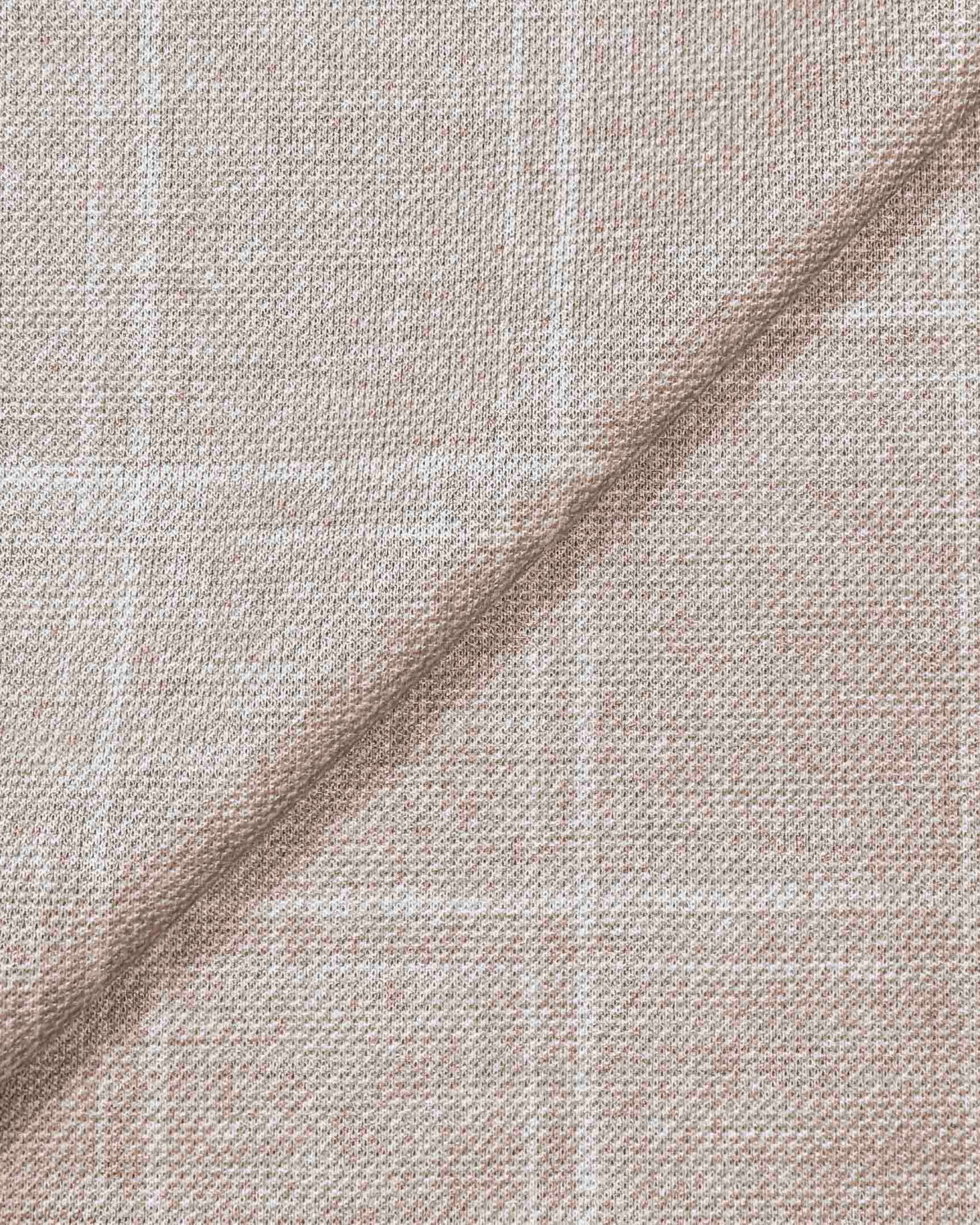 Athletic Fit Stretch Suit - Tan and White Windowpane Suit