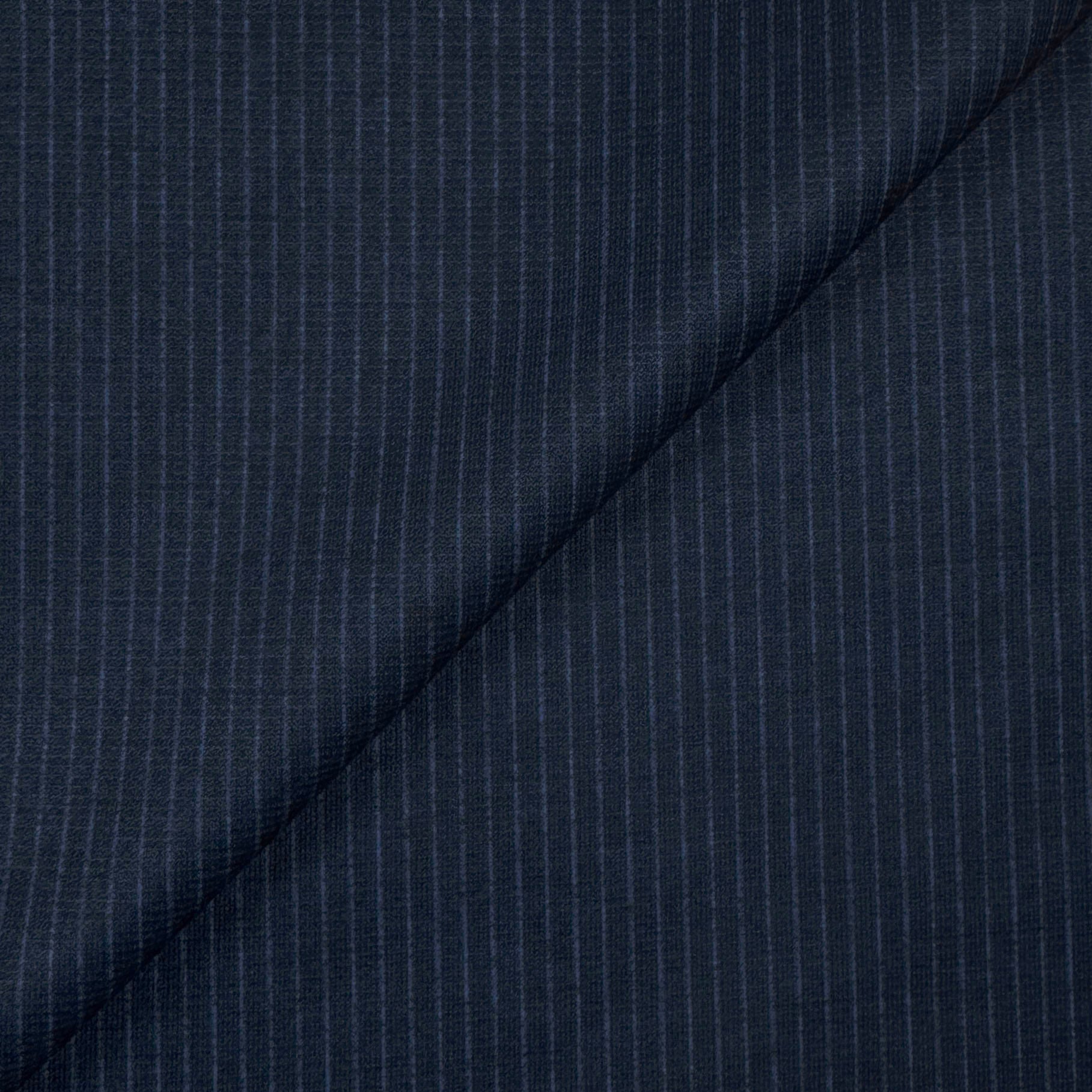 Athletic Fit Stretch Suit Pants - Navy & White Stripe