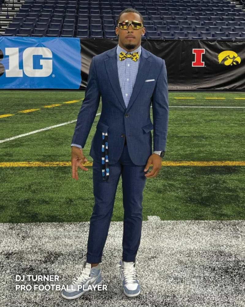 Athletic Fit Stretch Suit - Heathered Navy