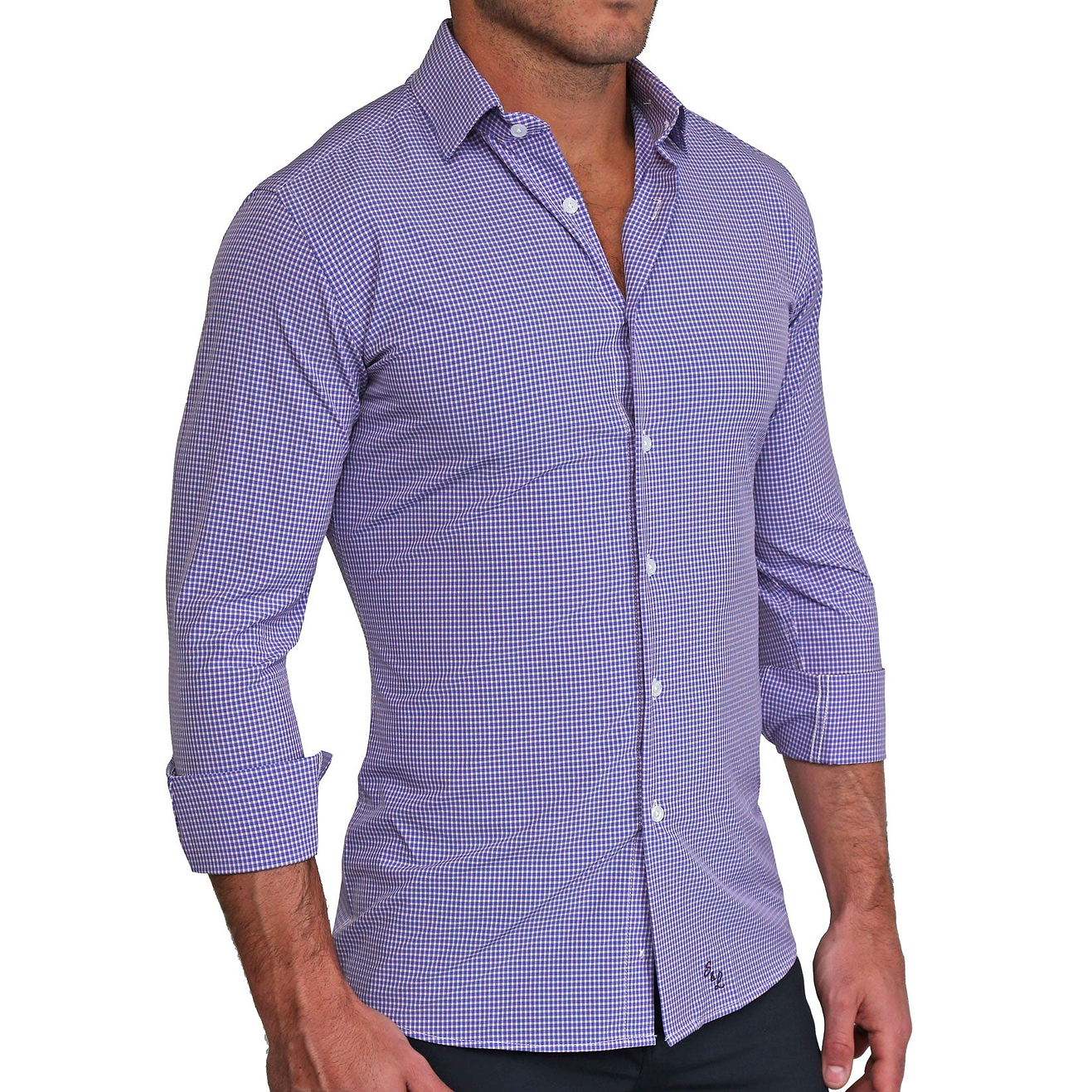 "The Hopkins" Navy and Pink Mini Check