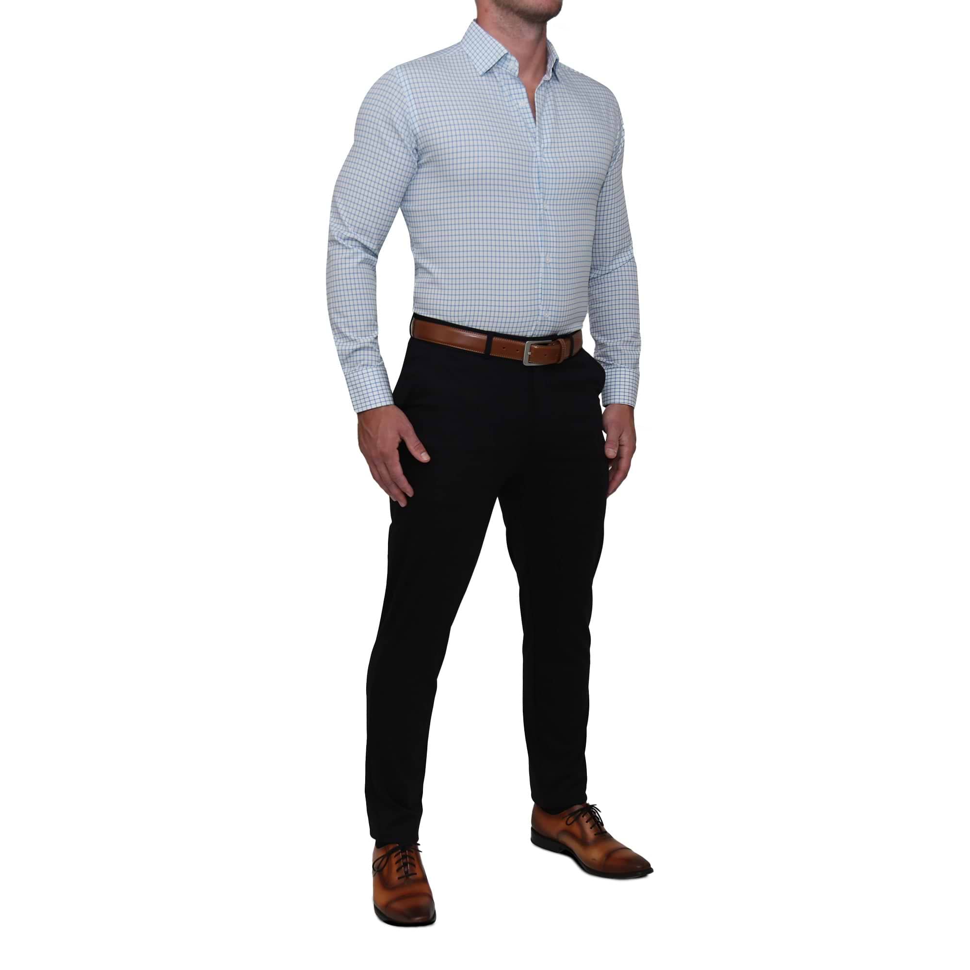 "The Soho" Light Blue Windowpane