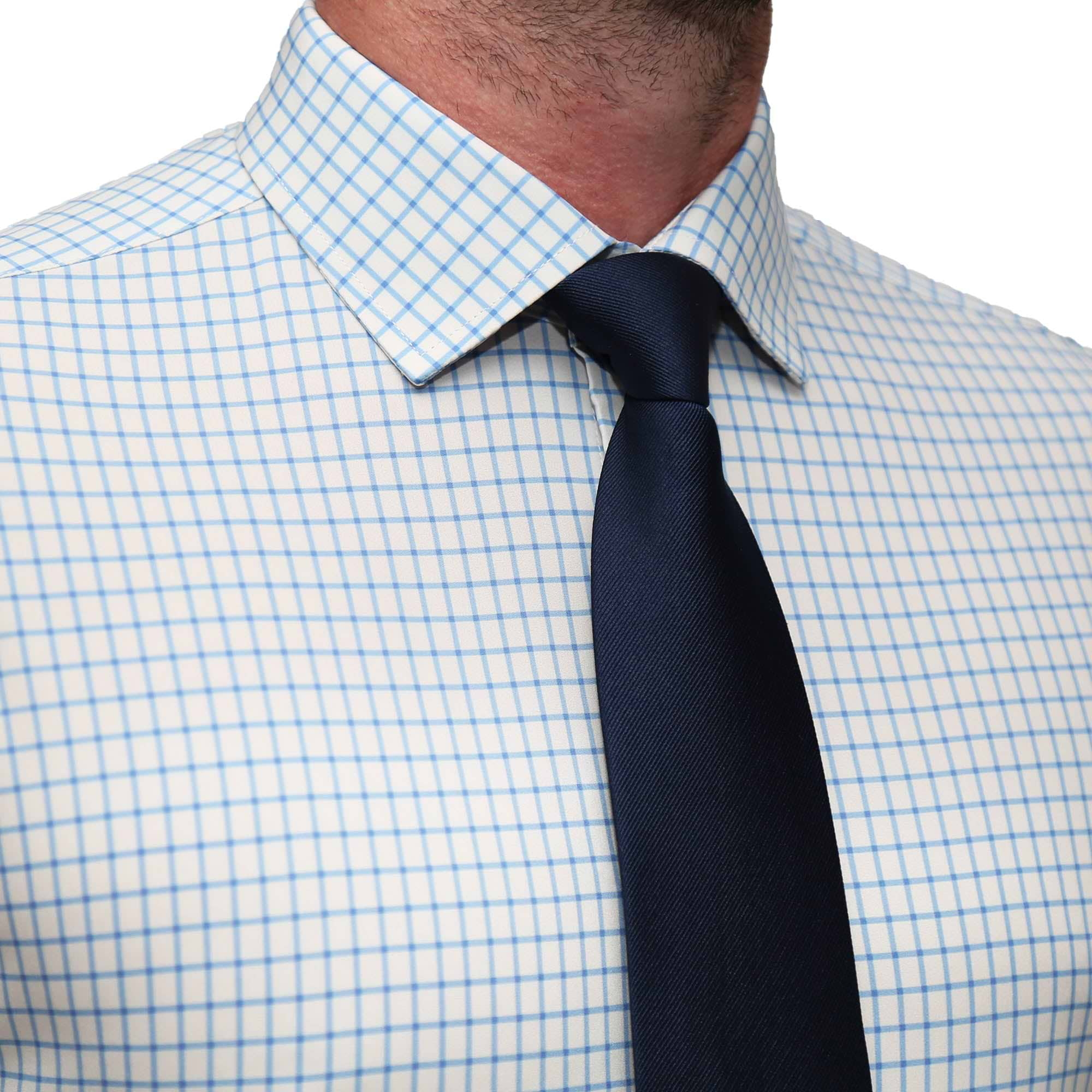 ''The Soho" Light Blue Windowpane - Classic Fit