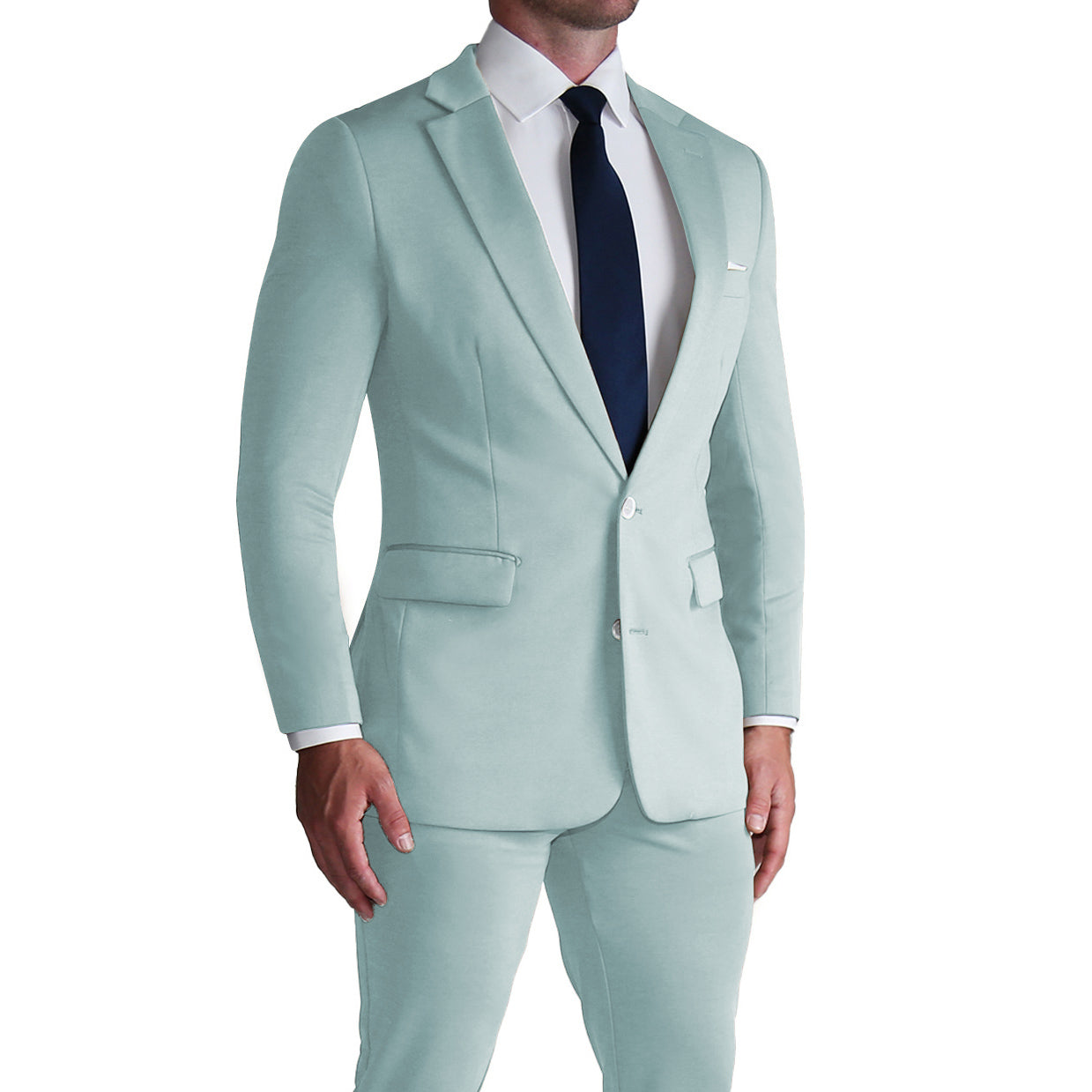 Athletic Fit Stretch Blazer - Solid Cool Blue