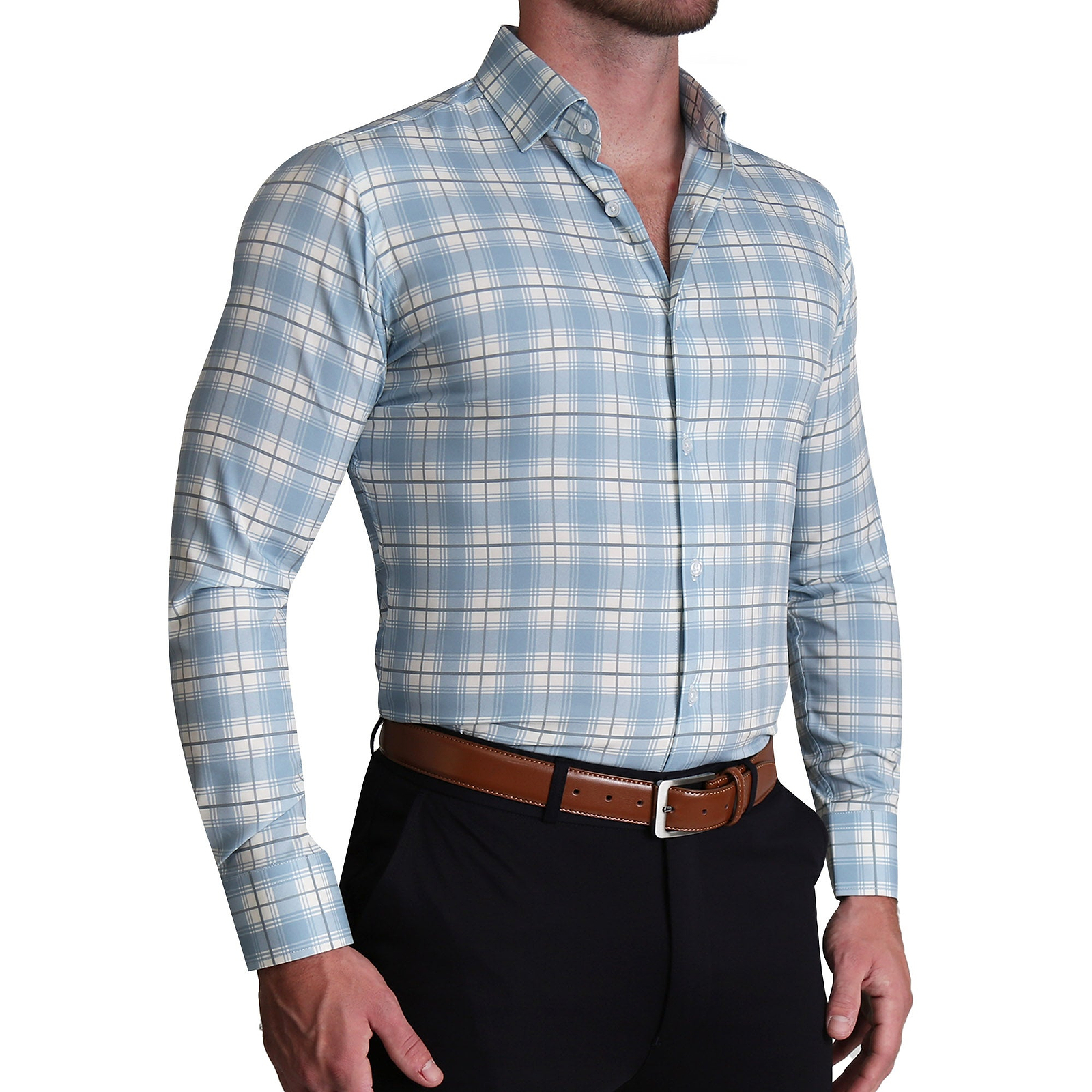 ''The Mello" Light Blue & Grey Multi Plaid - Classic Fit