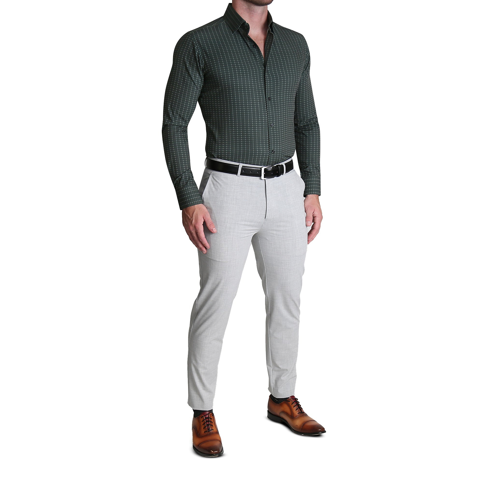 "The Colby" Dark Green & Mint Windowpane