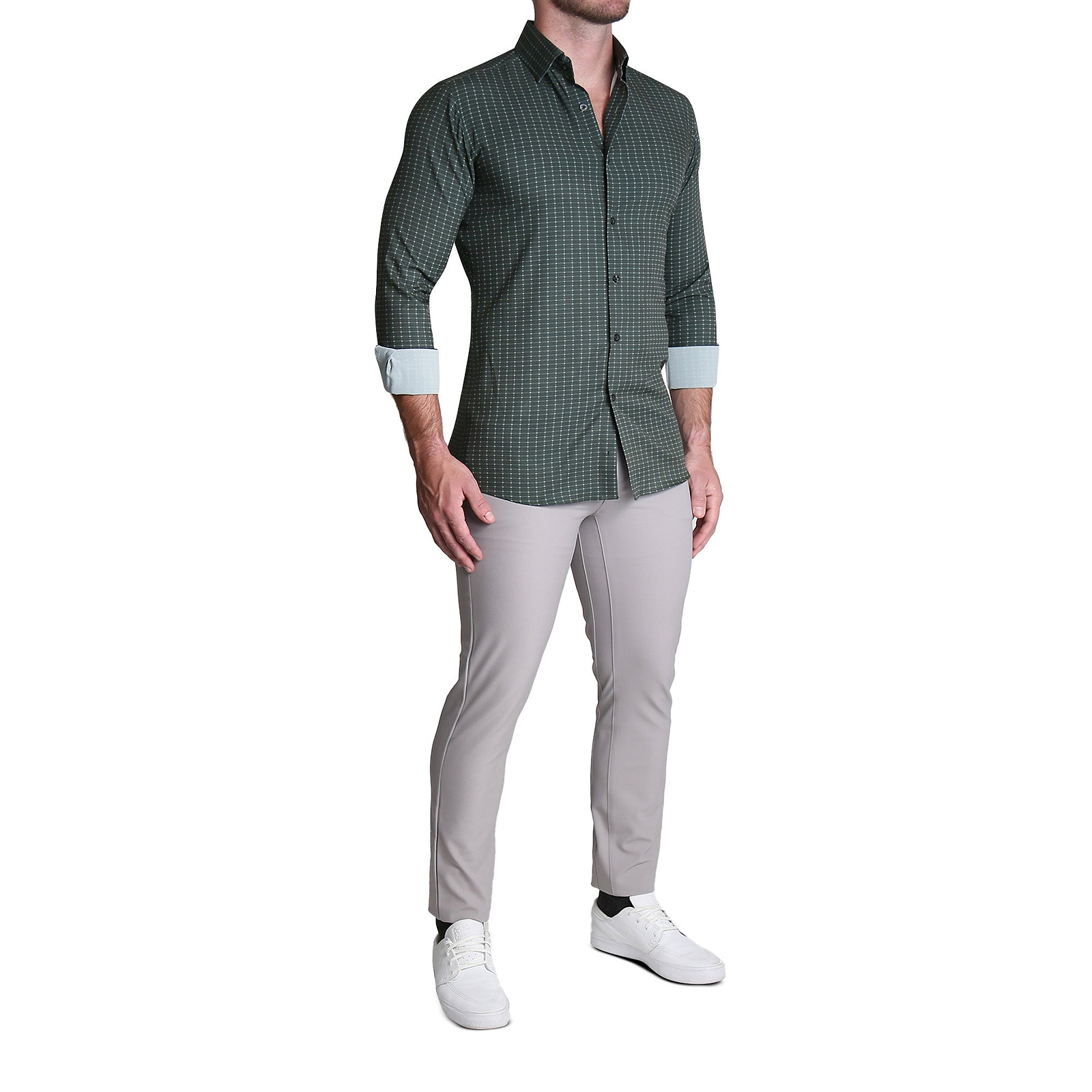 "The Colby" Dark Green & Mint Windowpane