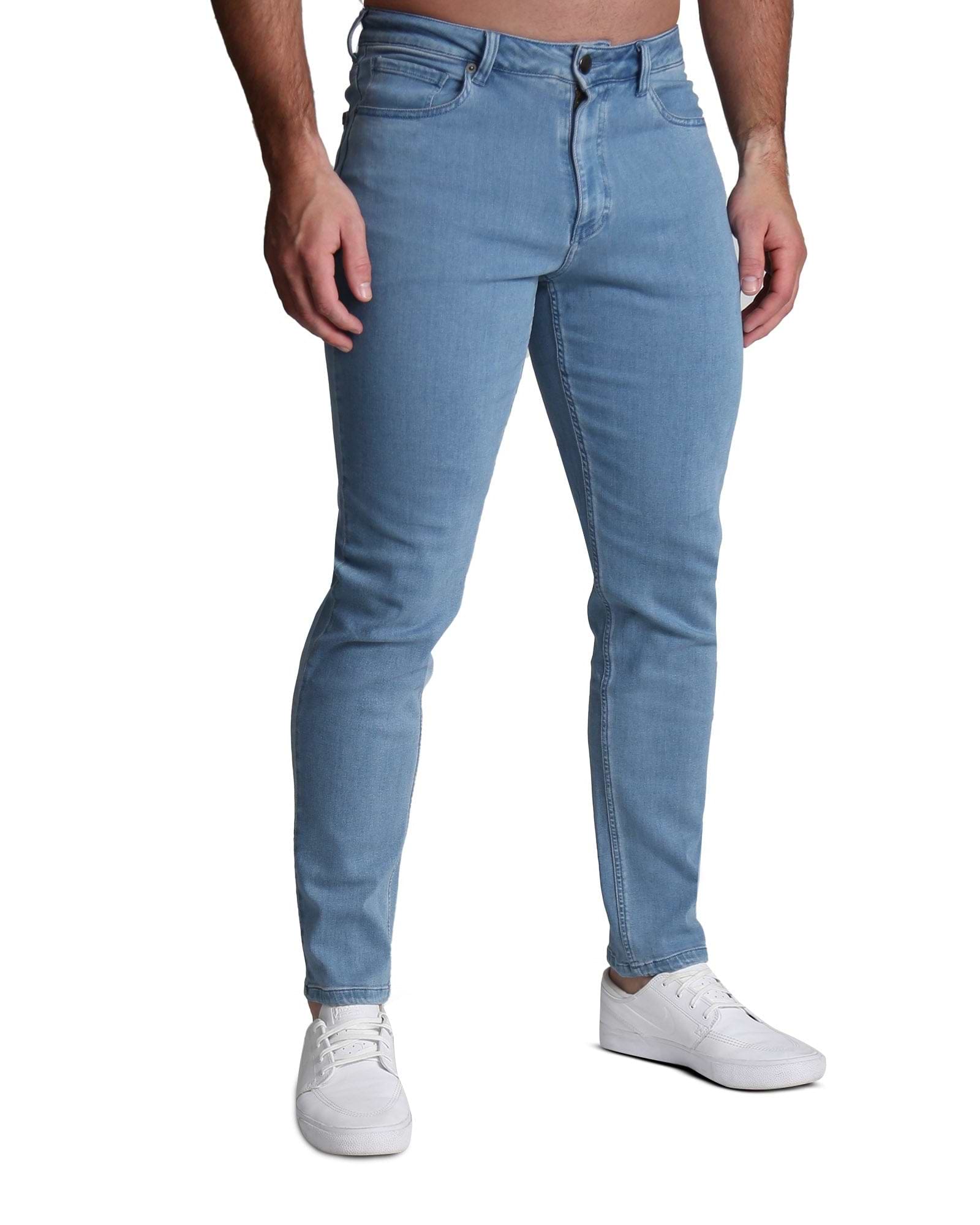 Athletic Fit Stretch Jeans - Light Blue
