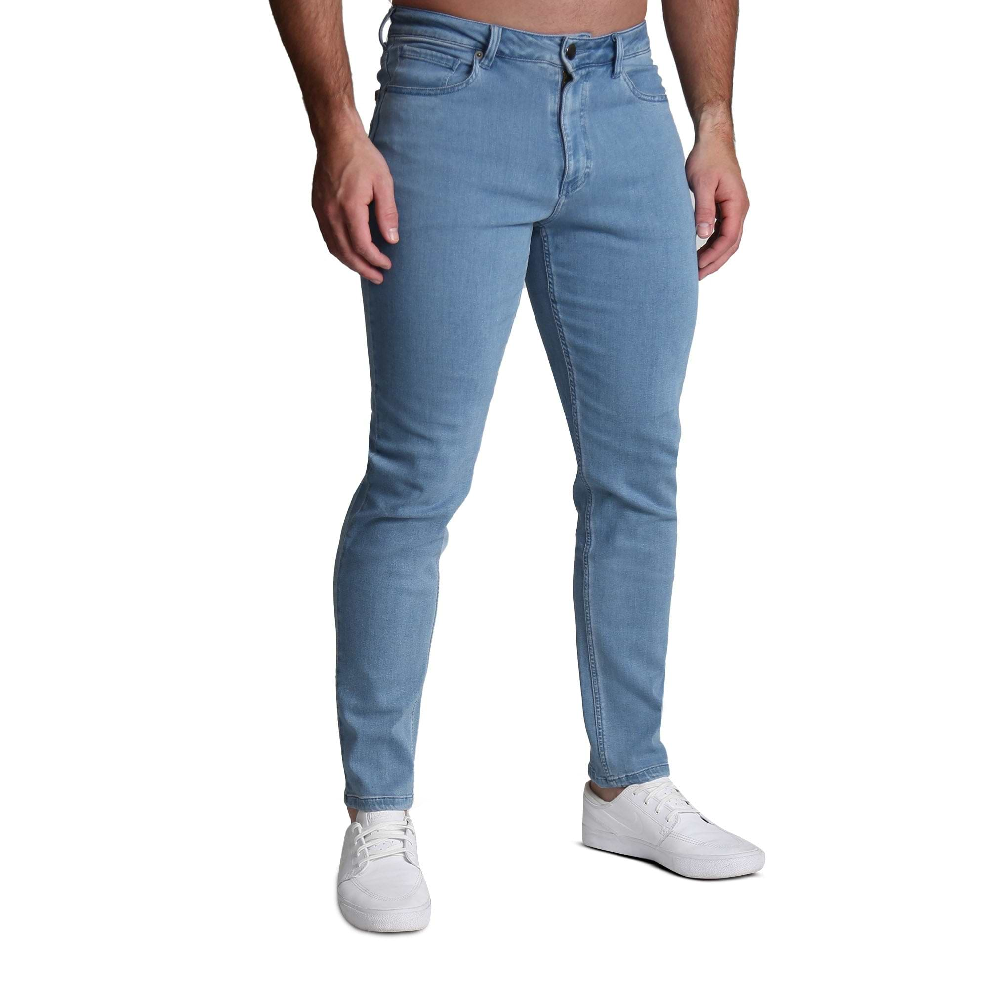 Athletic Fit Stretch Jeans - Light Blue