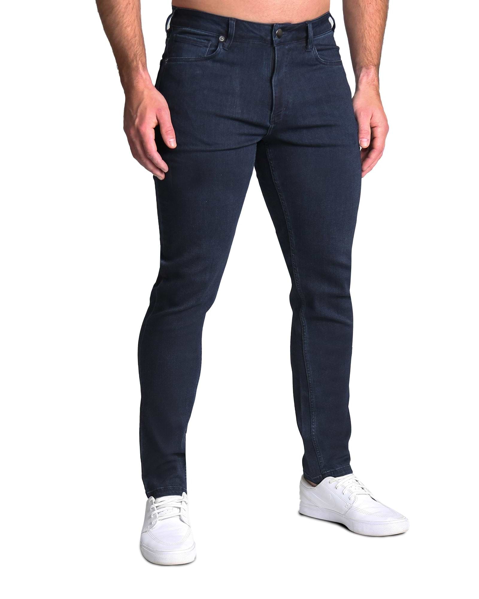 Athletic Fit Stretch Jeans - Navy