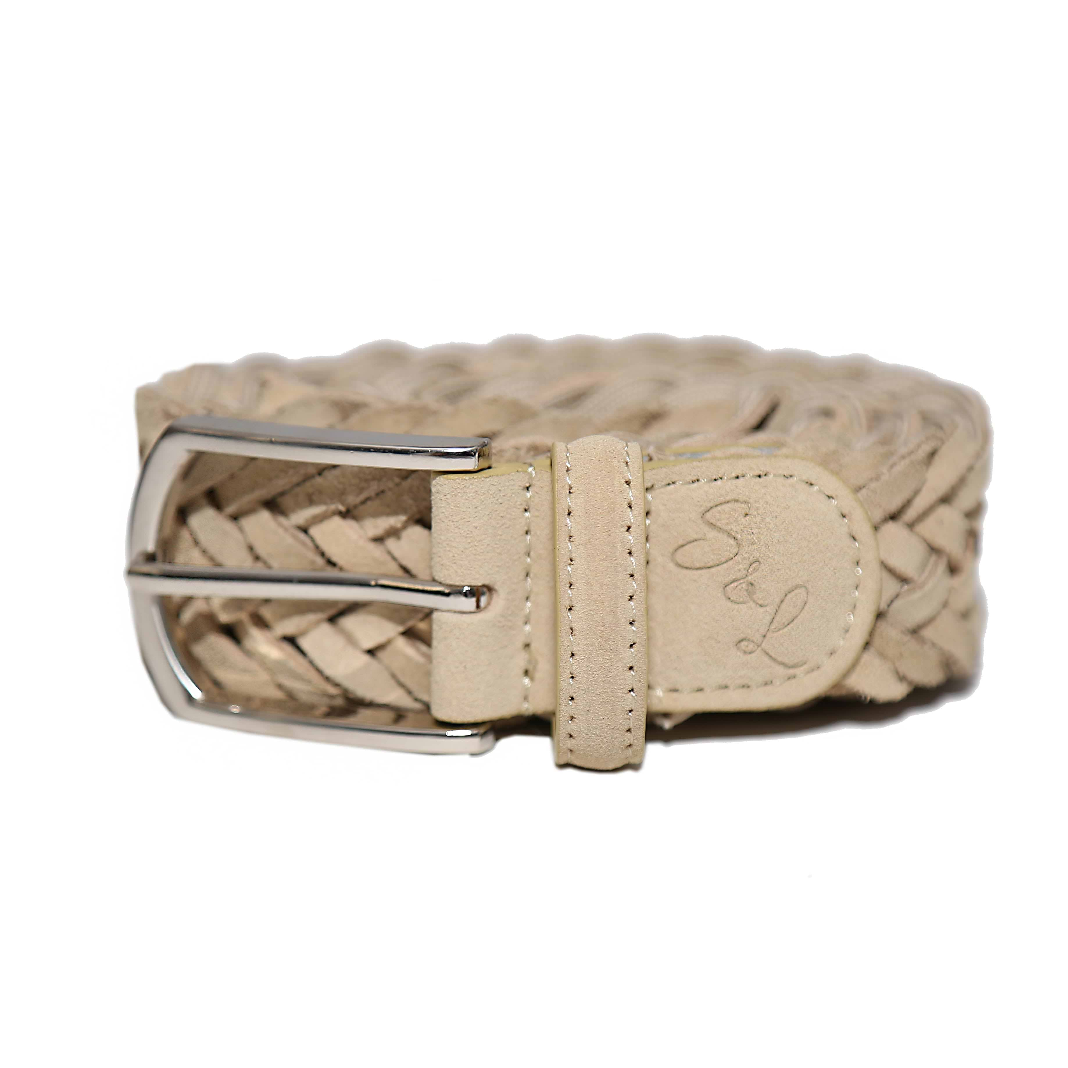 Braided Suede Belt - Tan