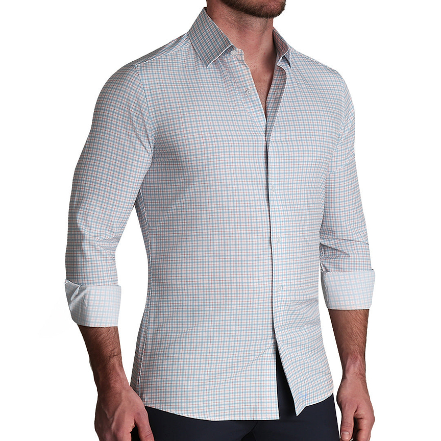 "The Dimitri" Blue Plaid With Orange Windowpane
