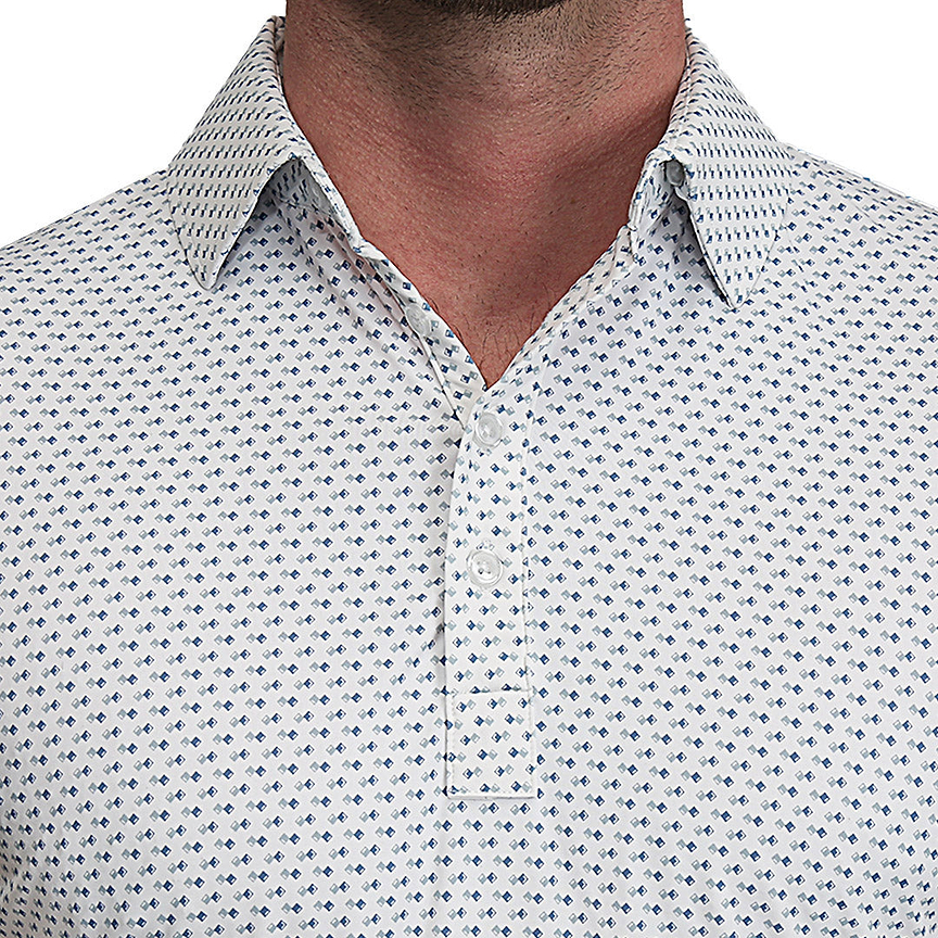 "The Archie" Geo Double Royal Blue & White Square