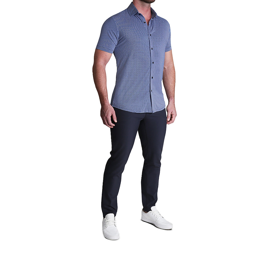 "The Rocco" Blue with White & Black Mini Diamond