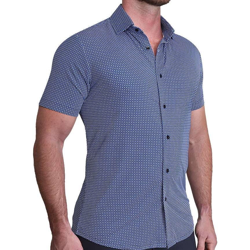 "The Rocco" Blue with White & Black Mini Diamond