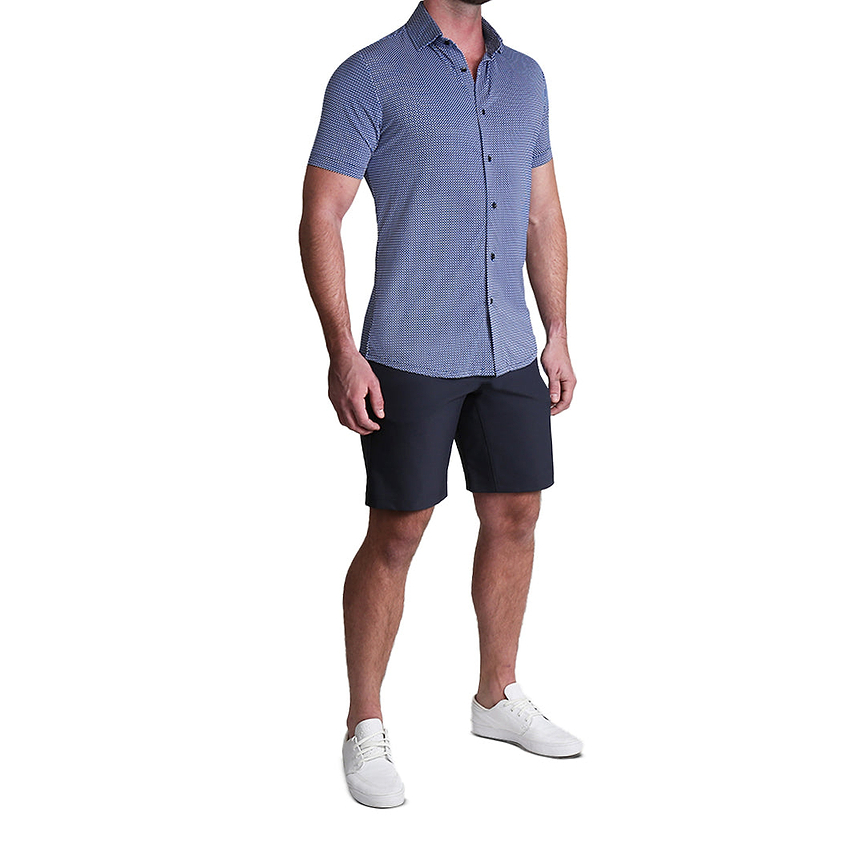 "The Rocco" Blue with White & Black Mini Diamond