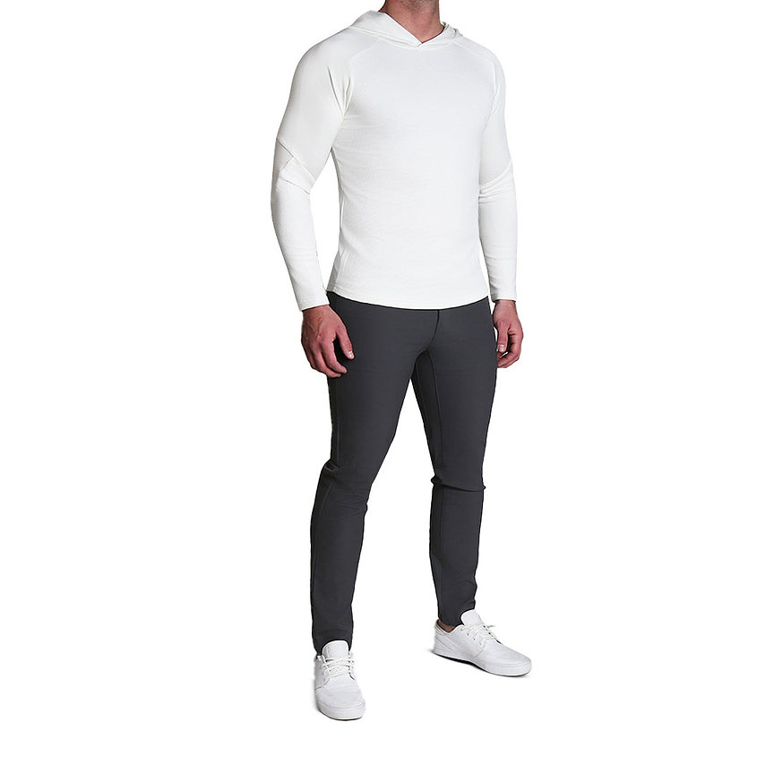 Waffle Knit Hoodie - Cream