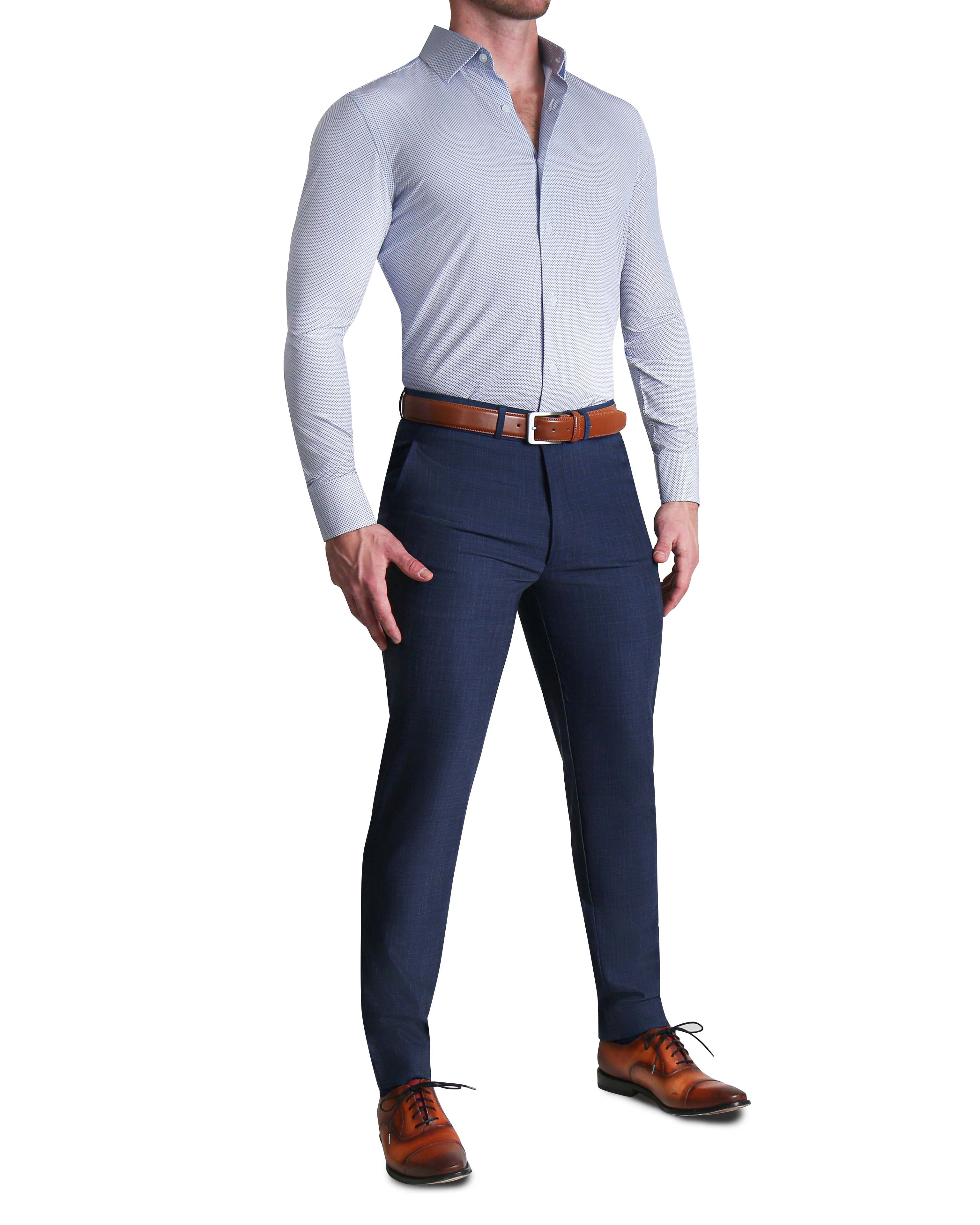 "The Charles" Navy Diamond Dress Shirt