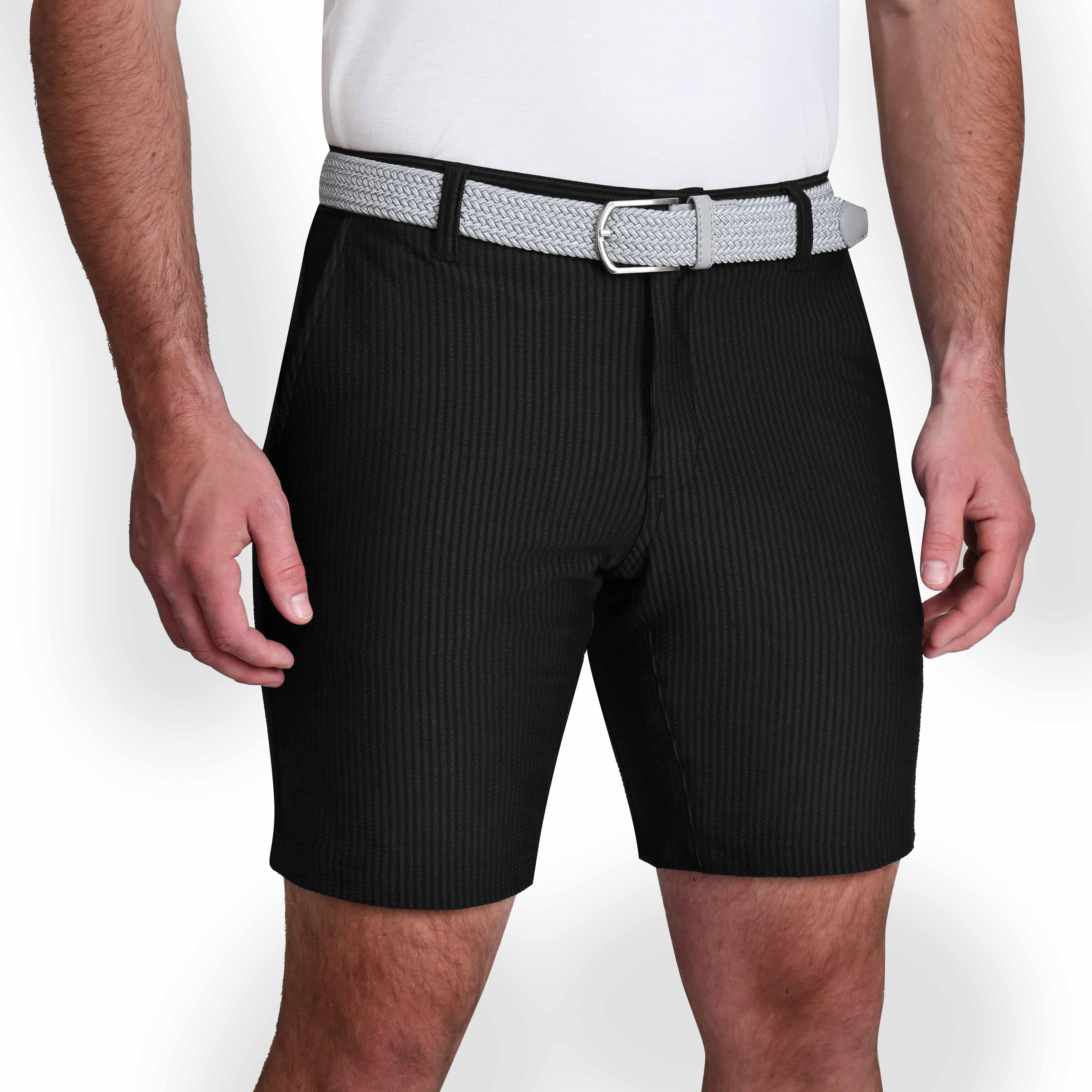 Athletic Fit Shorts - Black Seersucker