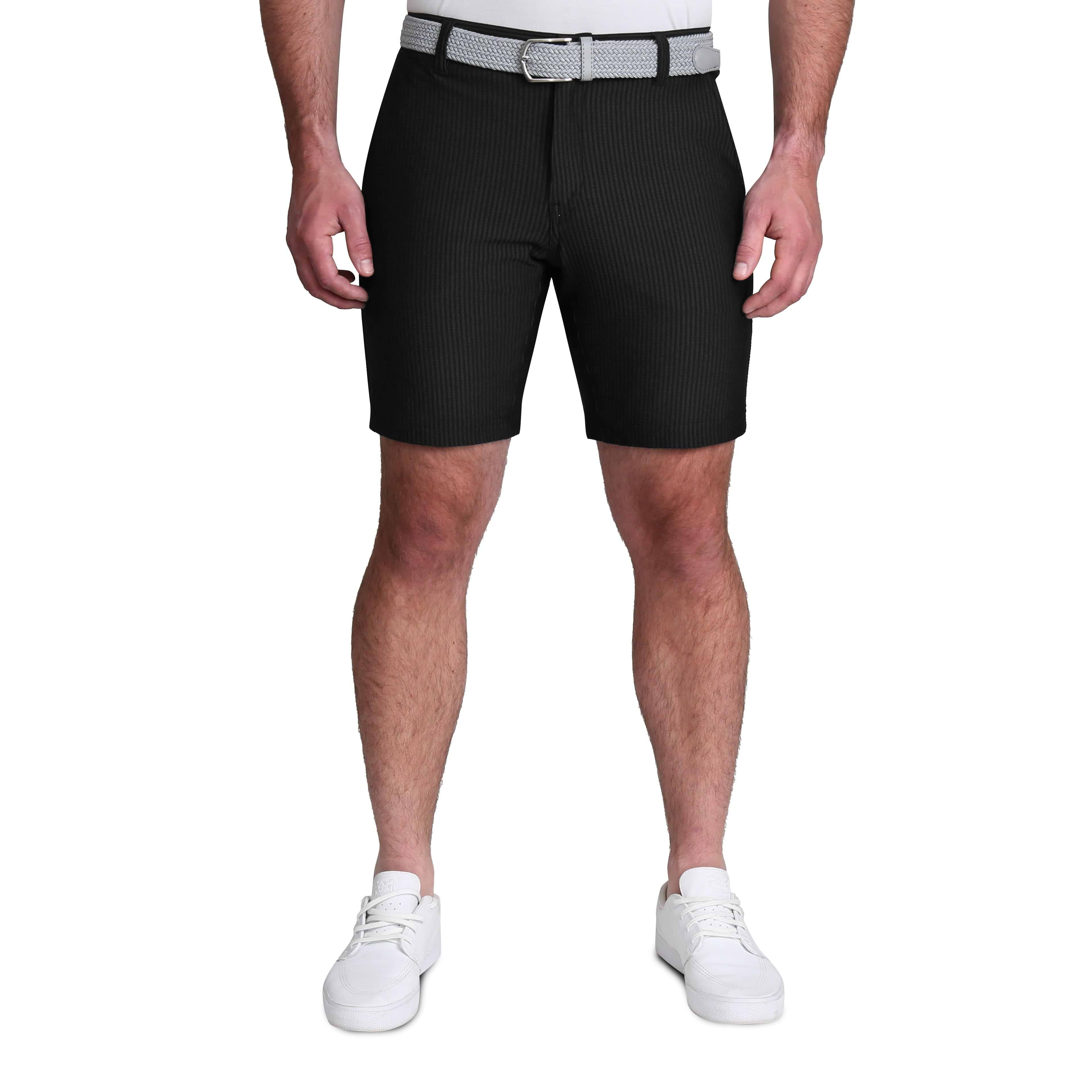 Athletic Fit Shorts - Black Seersucker