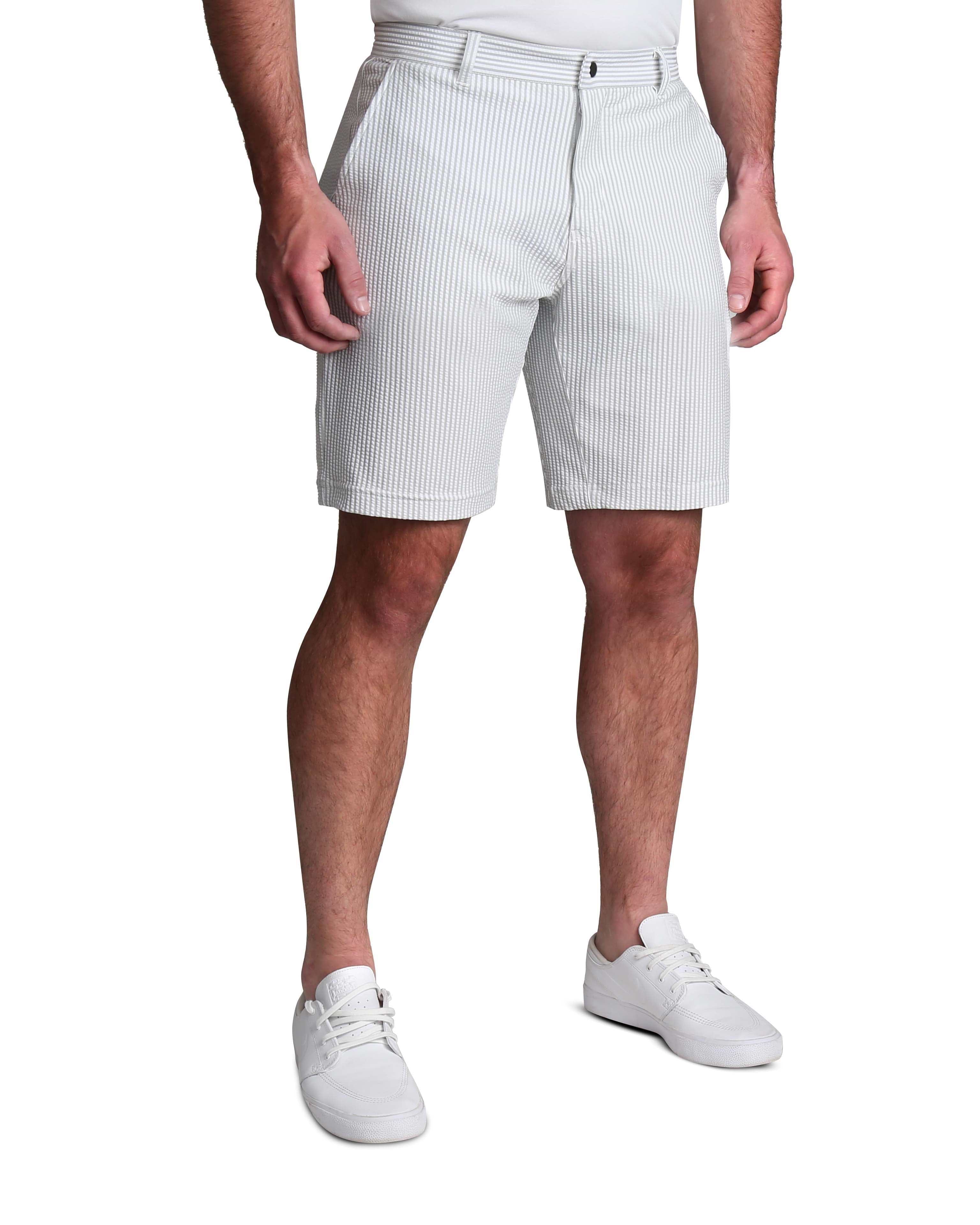 Athletic Fit Shorts - Grey Seersucker