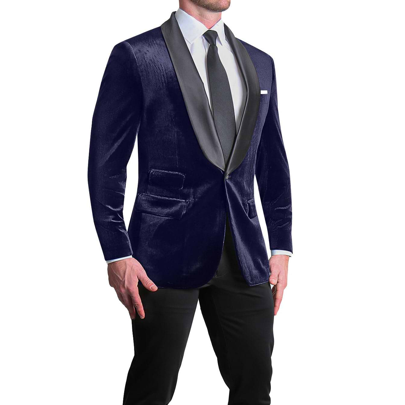 Athletic Fit Stretch Tuxedo Jacket - Navy Velvet