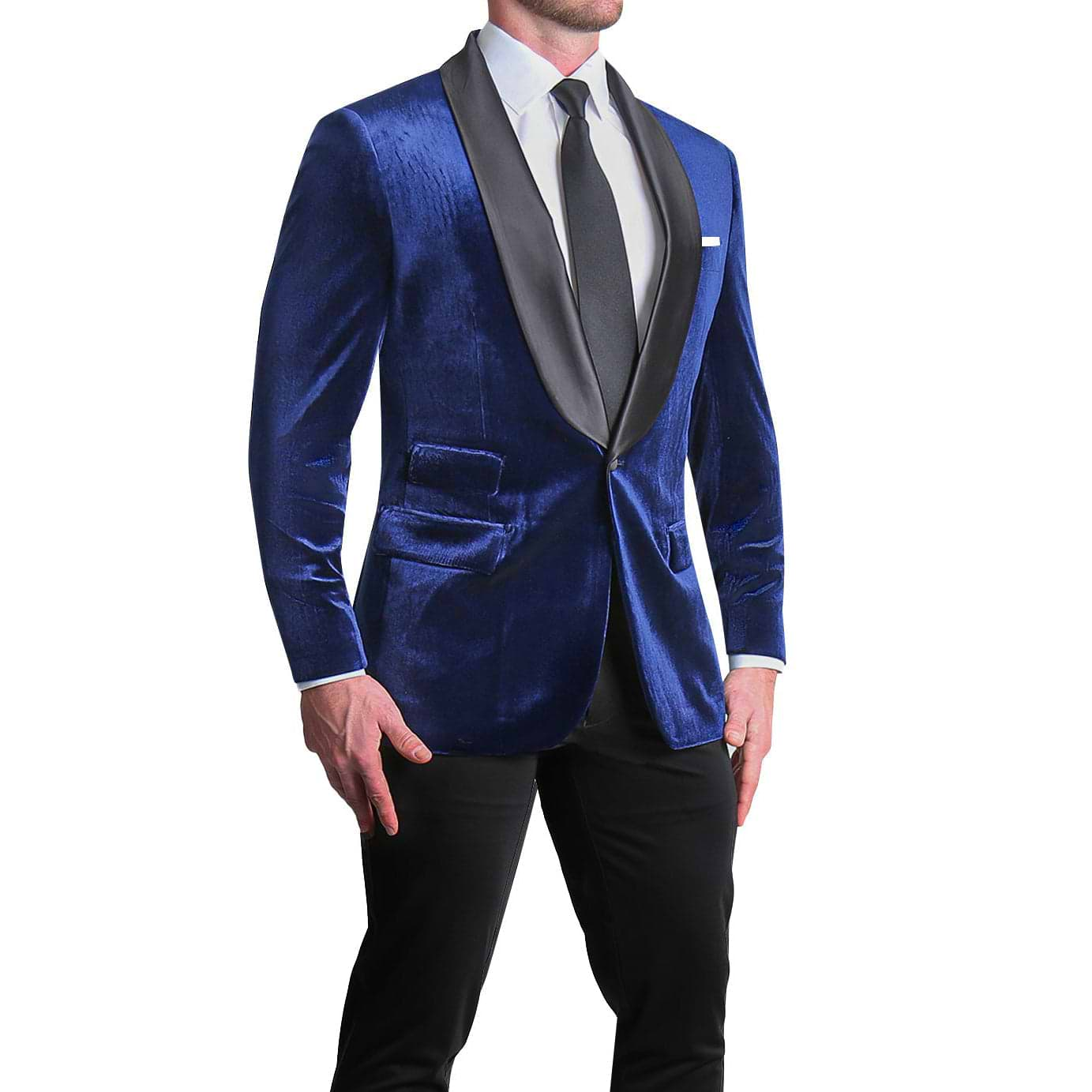 Athletic Fit Stretch Tuxedo Jacket - Blue Velvet